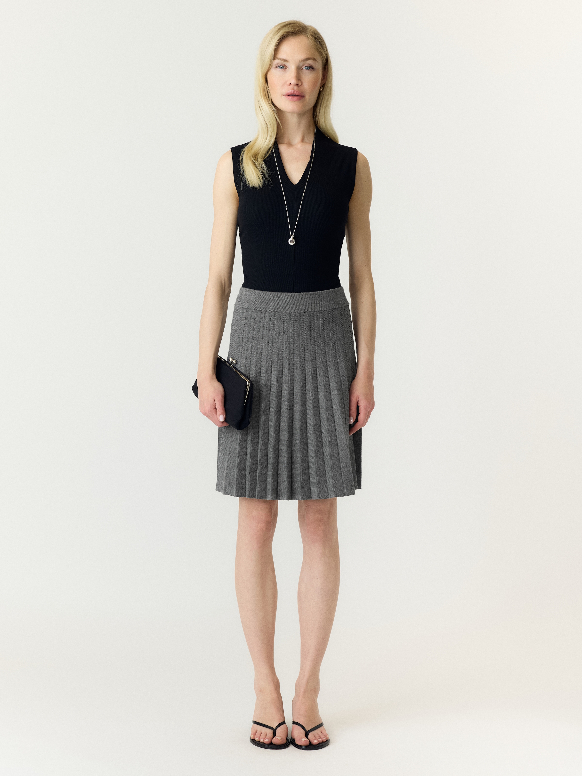 Y.A.S Strickrock »YASELENA HW PLEATED SKIRT S. NOOS« Viskosemischung