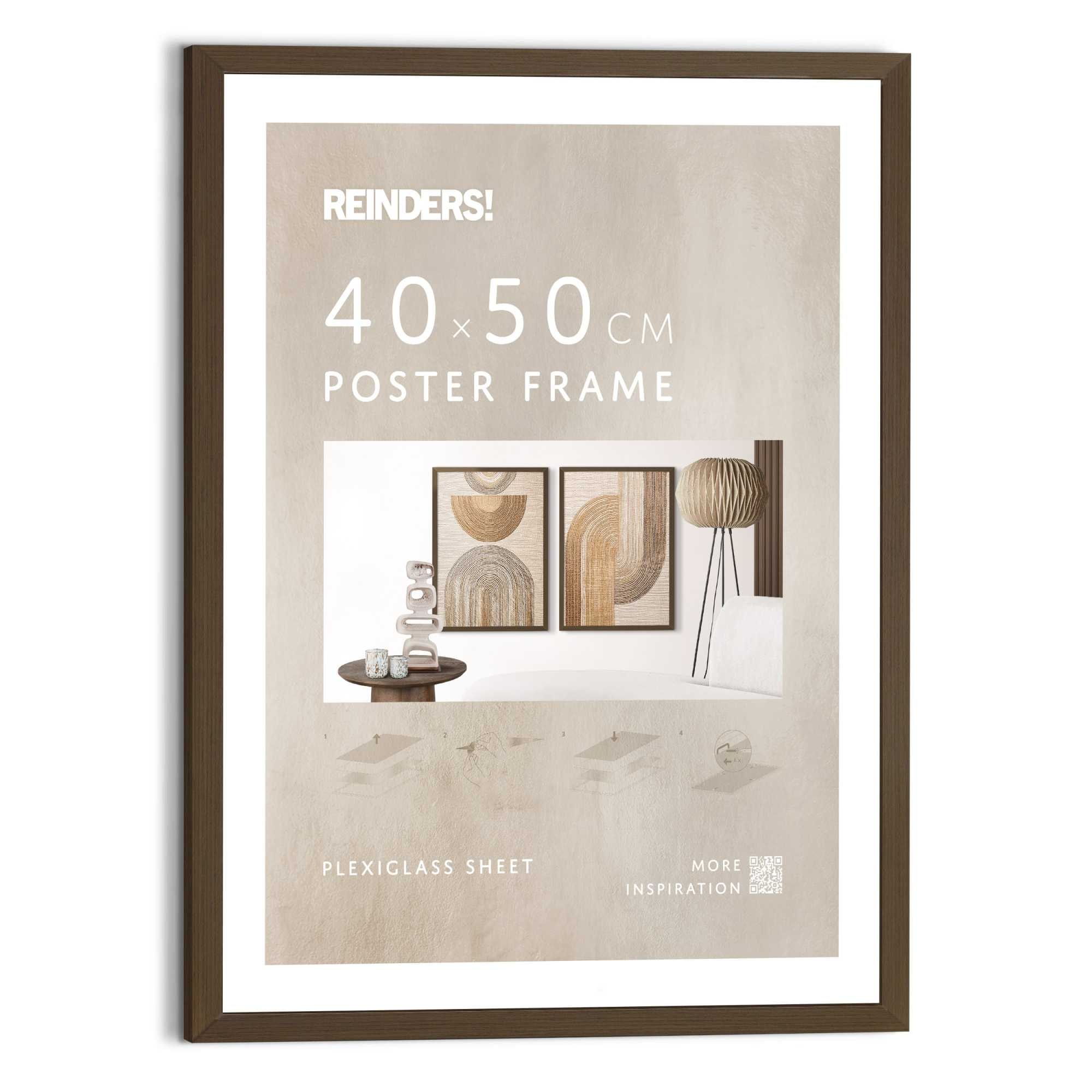 Reinders! Cadre photo »Poster 40x50 nussbaum« 1 cuis tlg. Wohnzimmer - Nussbaum - MDF - Kein Thema - 43,5x53,5 cm