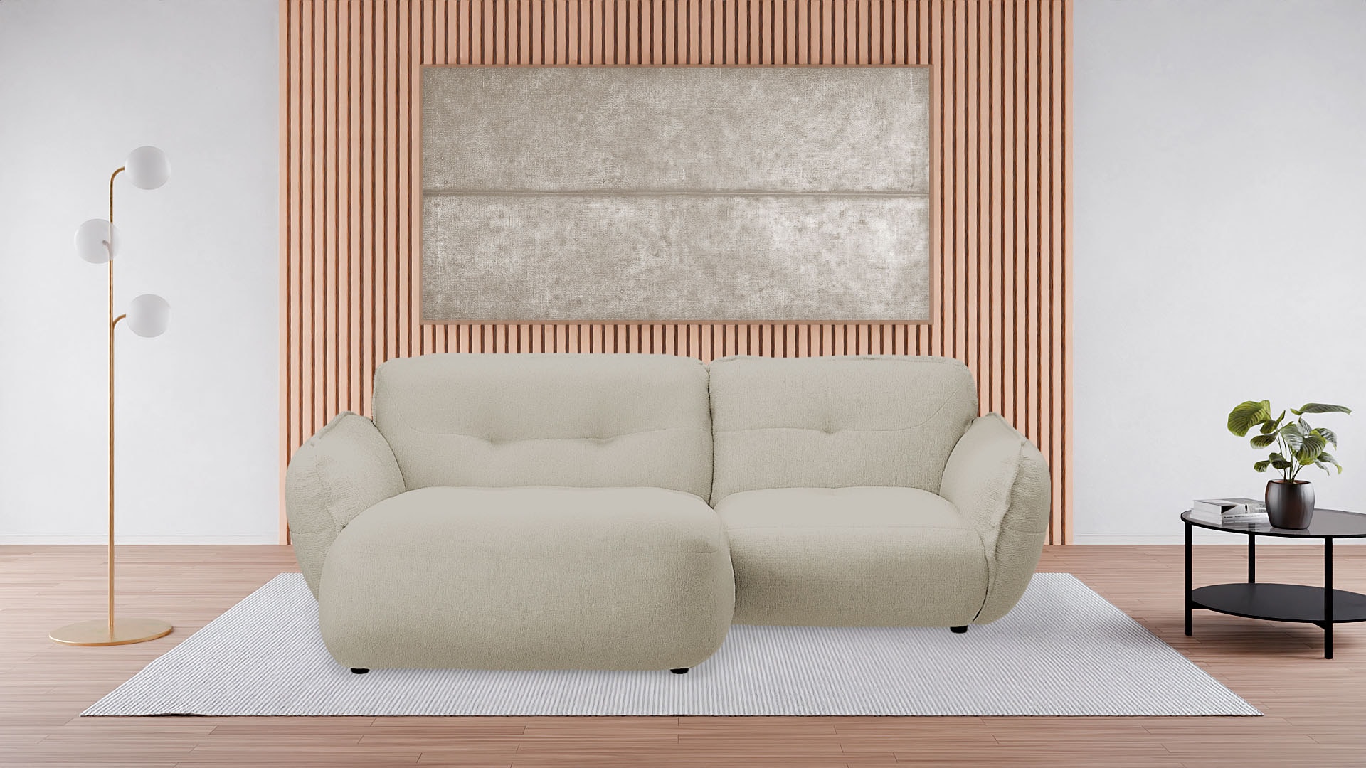 BETYPE Ecksofa »Be Fluffy« Softes Sitzgefühl, moderne Kedernaht, hochwertiger Bezug
