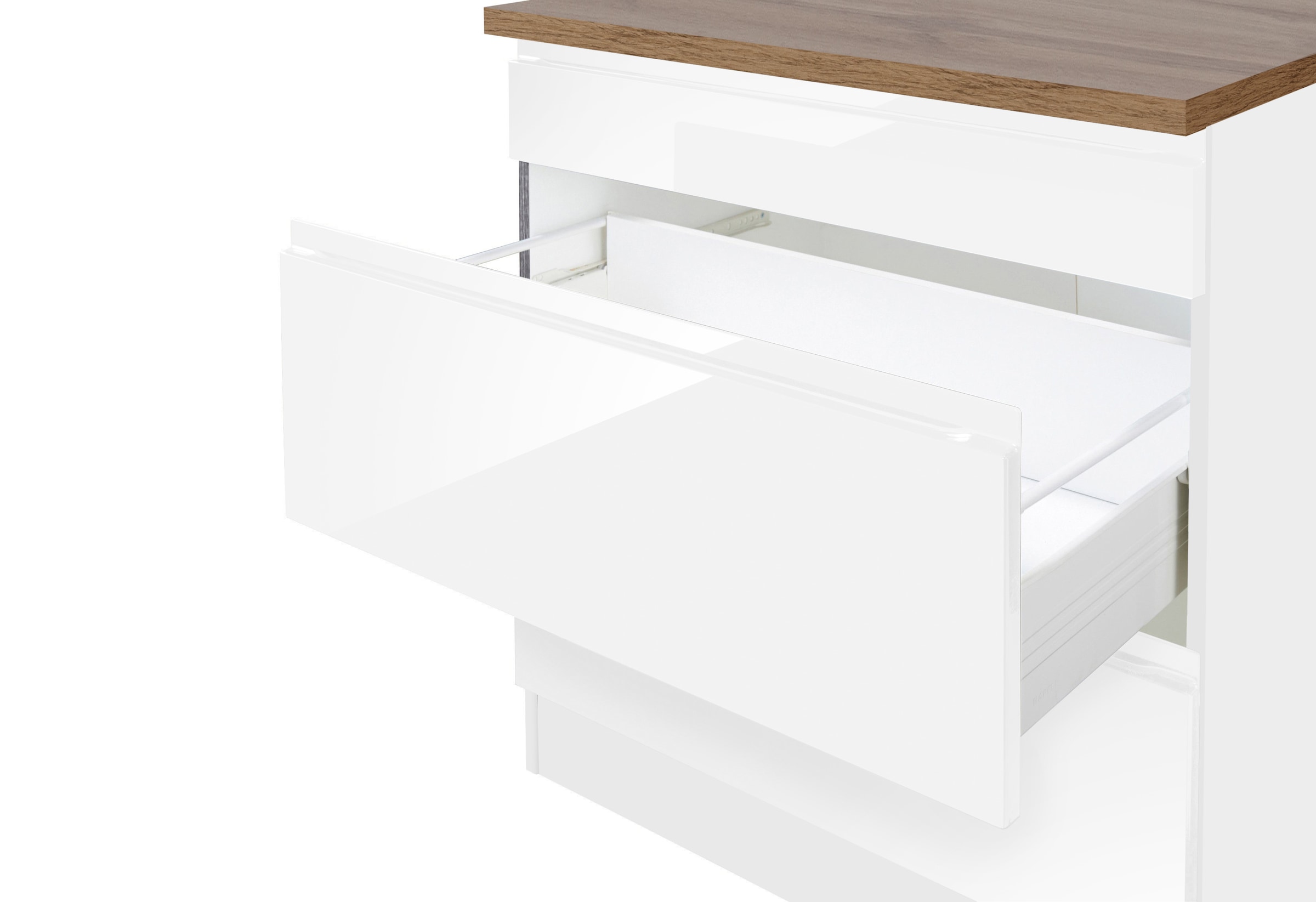 KOCHSTATION Kitchenette »KS-Virginia,neu in verbesserter Ausführung« plan de travail épaisseur 38 mm, rangement, fermeture douce,  Largeur 290, fonction Soft-Close, sans appareils électriques