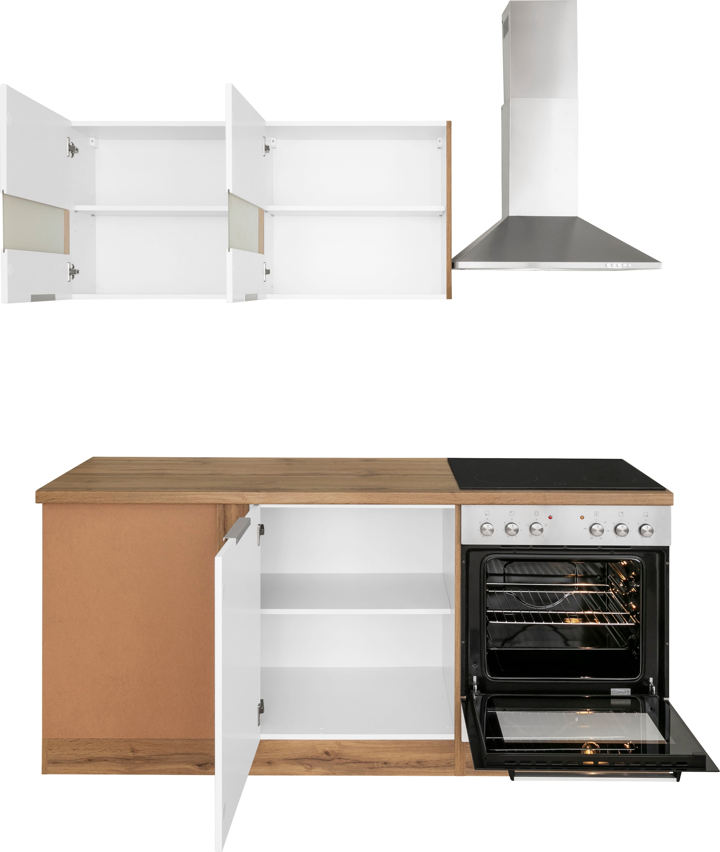 KOCHSTATION Winkelküche »KS-Luhe« Stellbreite 240x180 cm, wahlweise mit oder ohne E-Geräten, MDF-Fronten