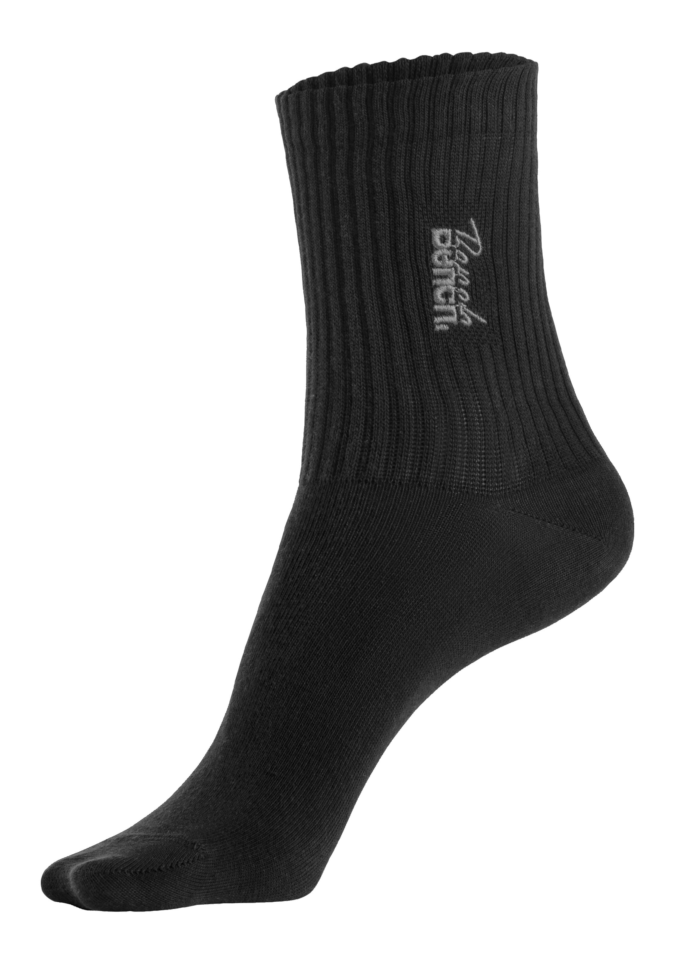 Bench. Basicsocken »Damensocken hochgeripptes Bündchen« Packung, 3 Stk. tlg. mit Bench Logo Stickerei