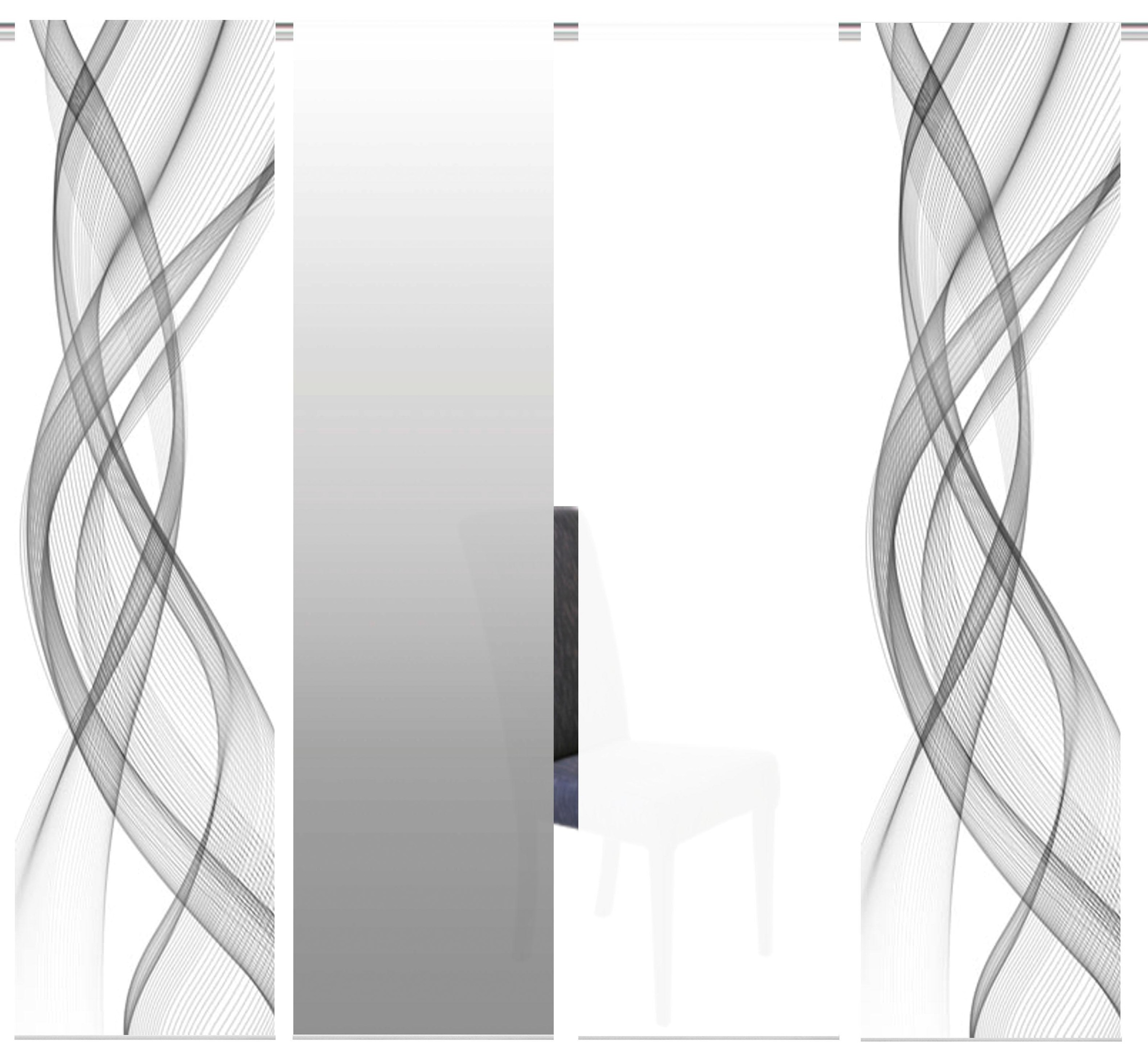 HOME WOHNIDEEN Rideau coulissant »FERROLA« Velcro 4 cuis tlg. HxB: 245x60, inkl. Befestigungszubehör