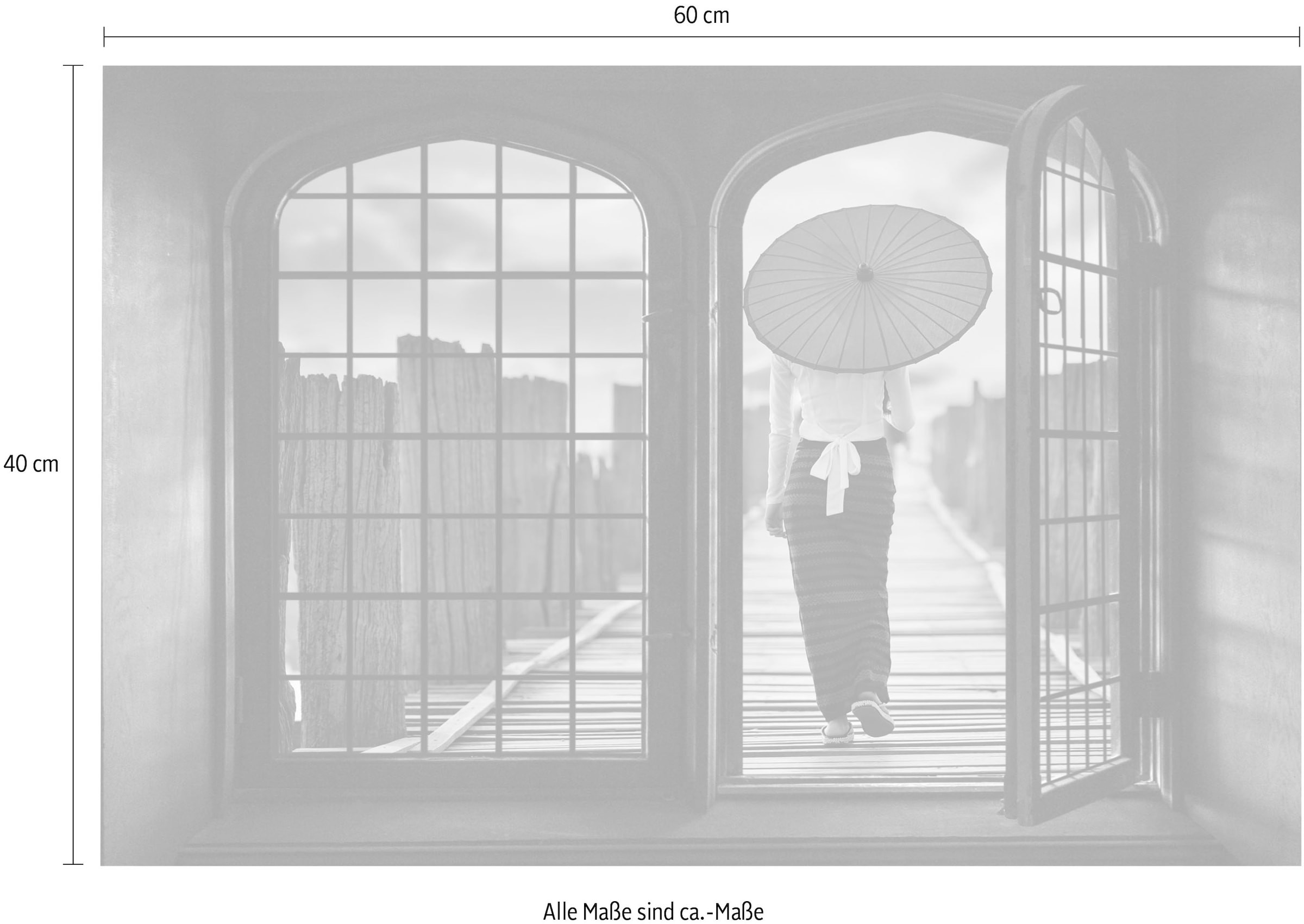 queence Wandsticker »Steg« Wandsticker, Wandbild, selbstklebend, 3D, Fenster