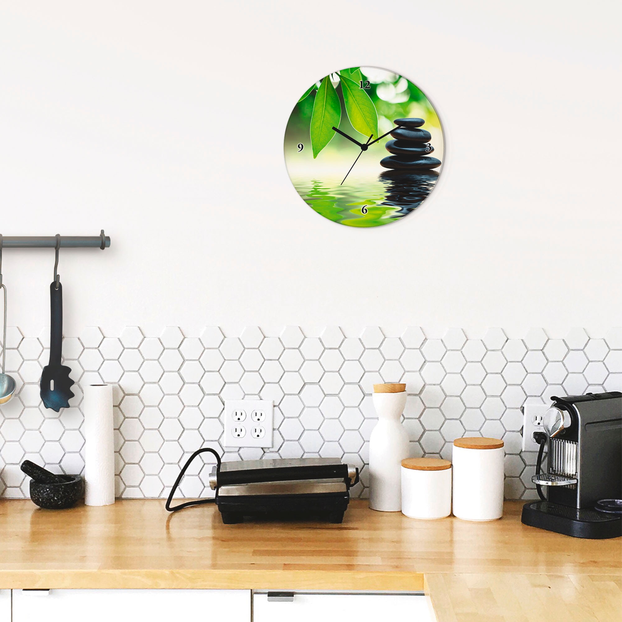 Artland Wanduhr »Zen Steinpyramide auf Wasseroberfläche« wahlweise mit  Quarz- oder Funkuhrwerk, lautlos ohne Tickgeräusche