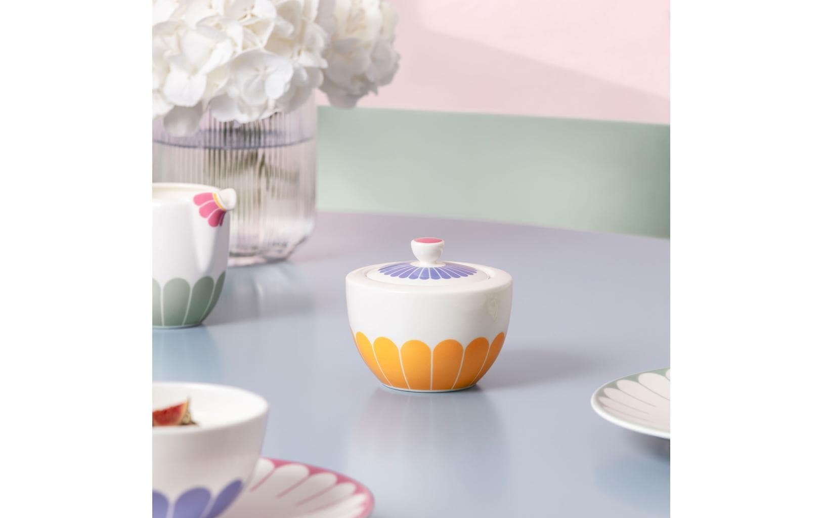 Villeroy & Boch Zuckerdose »Fleur Couleur 270 ml« Blumige Porzellandose für Zucker und Konfitüre
