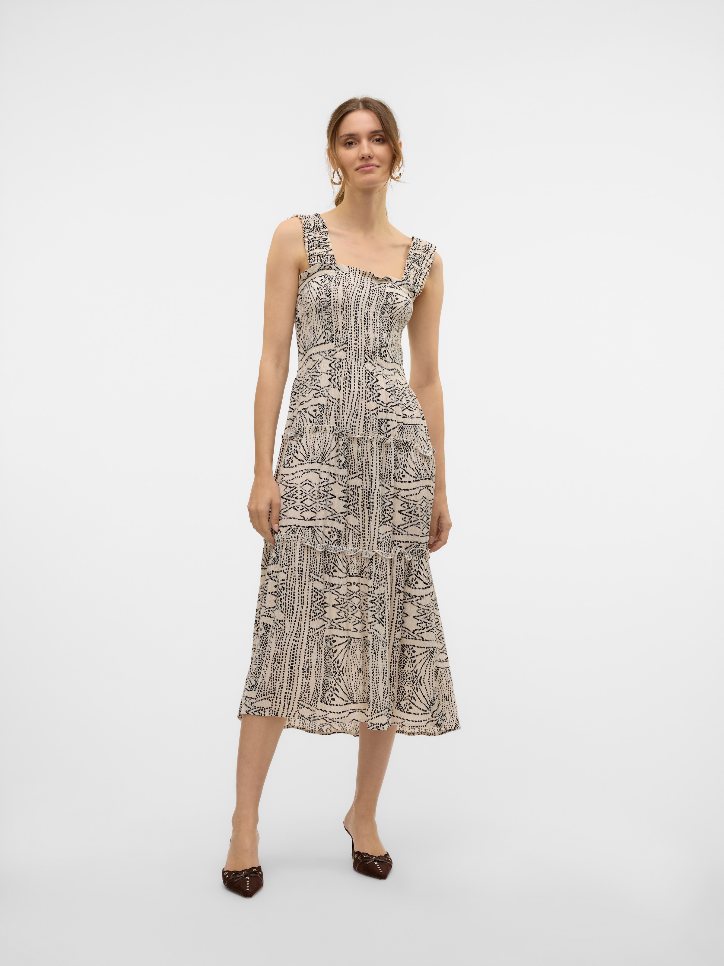 Vero Moda Sommerkleid »VMMENNY SL SMOCK CALF DRESS WVN GA«