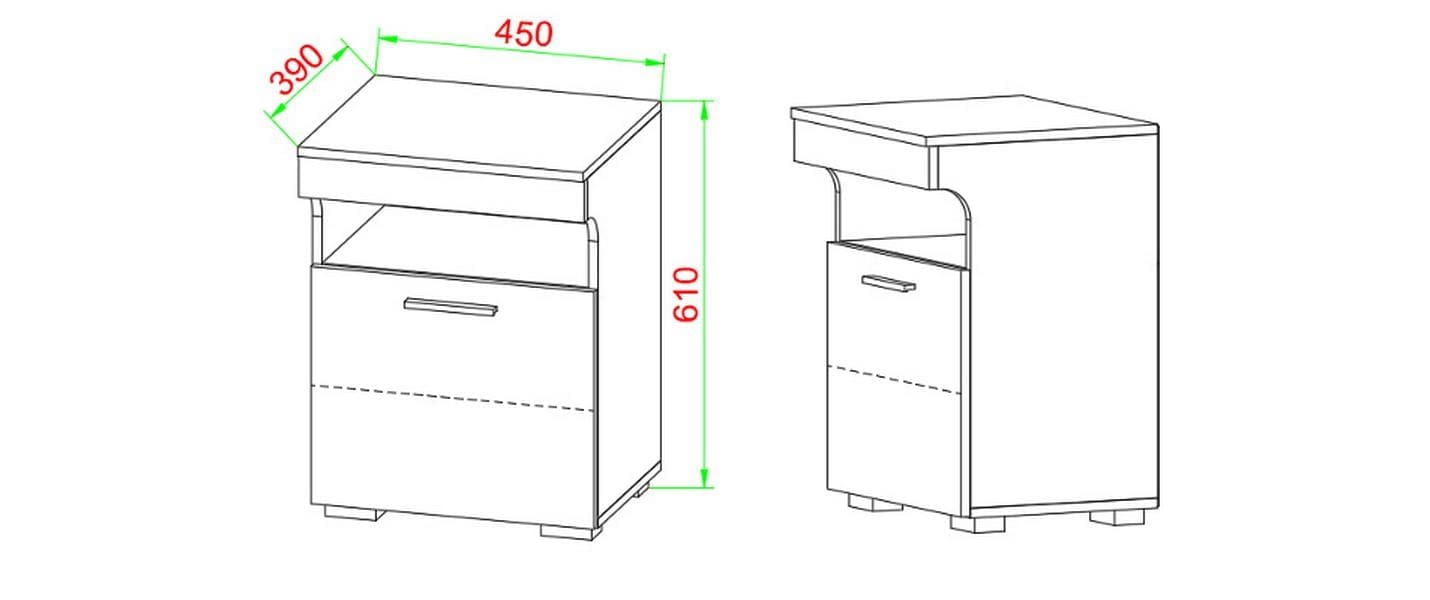 VCM Nachttisch »Slepal M 45 x 61 cm«