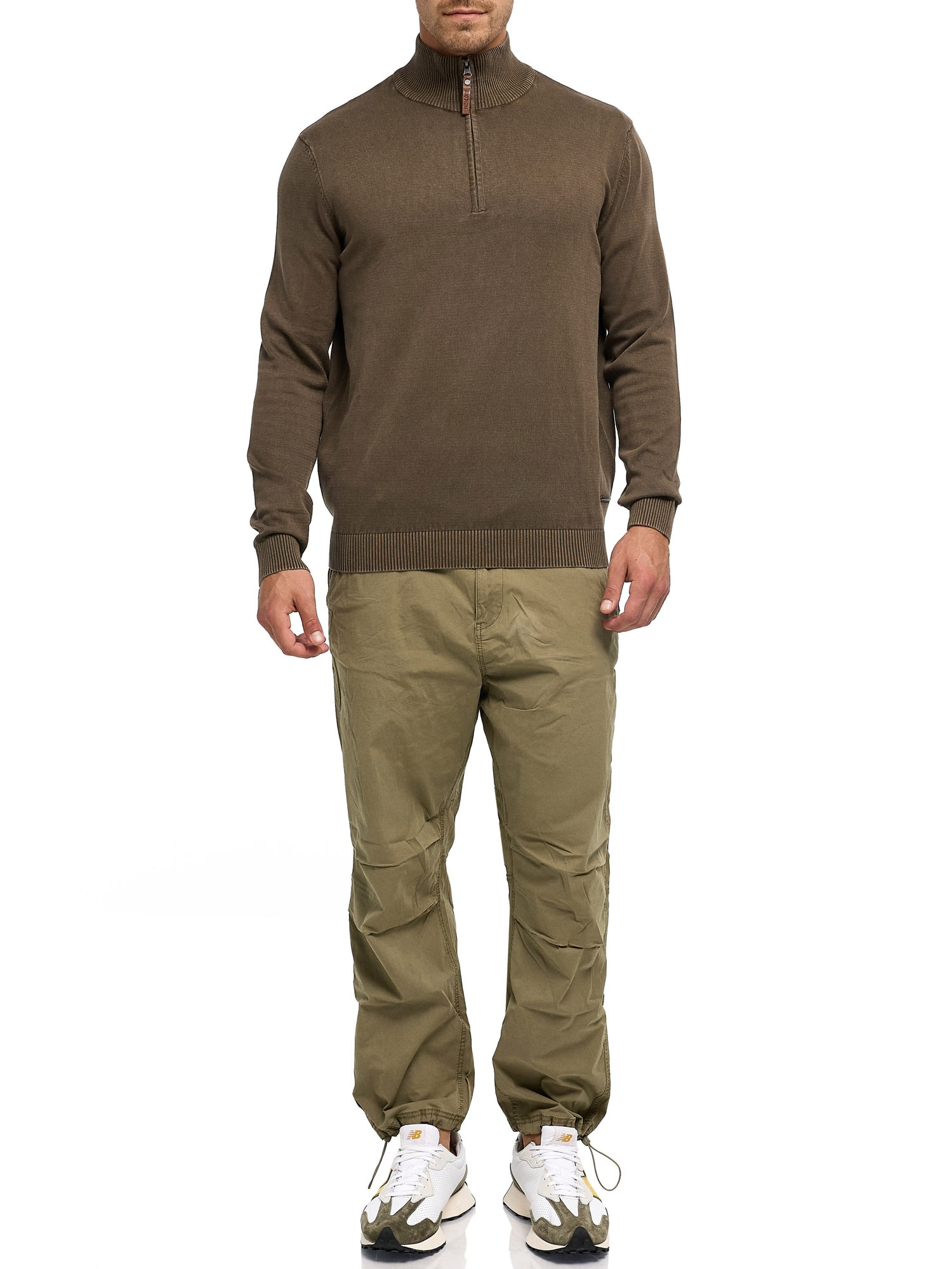 Indicode Troyer »INArkmill ½ zip« coton, coupe régulière