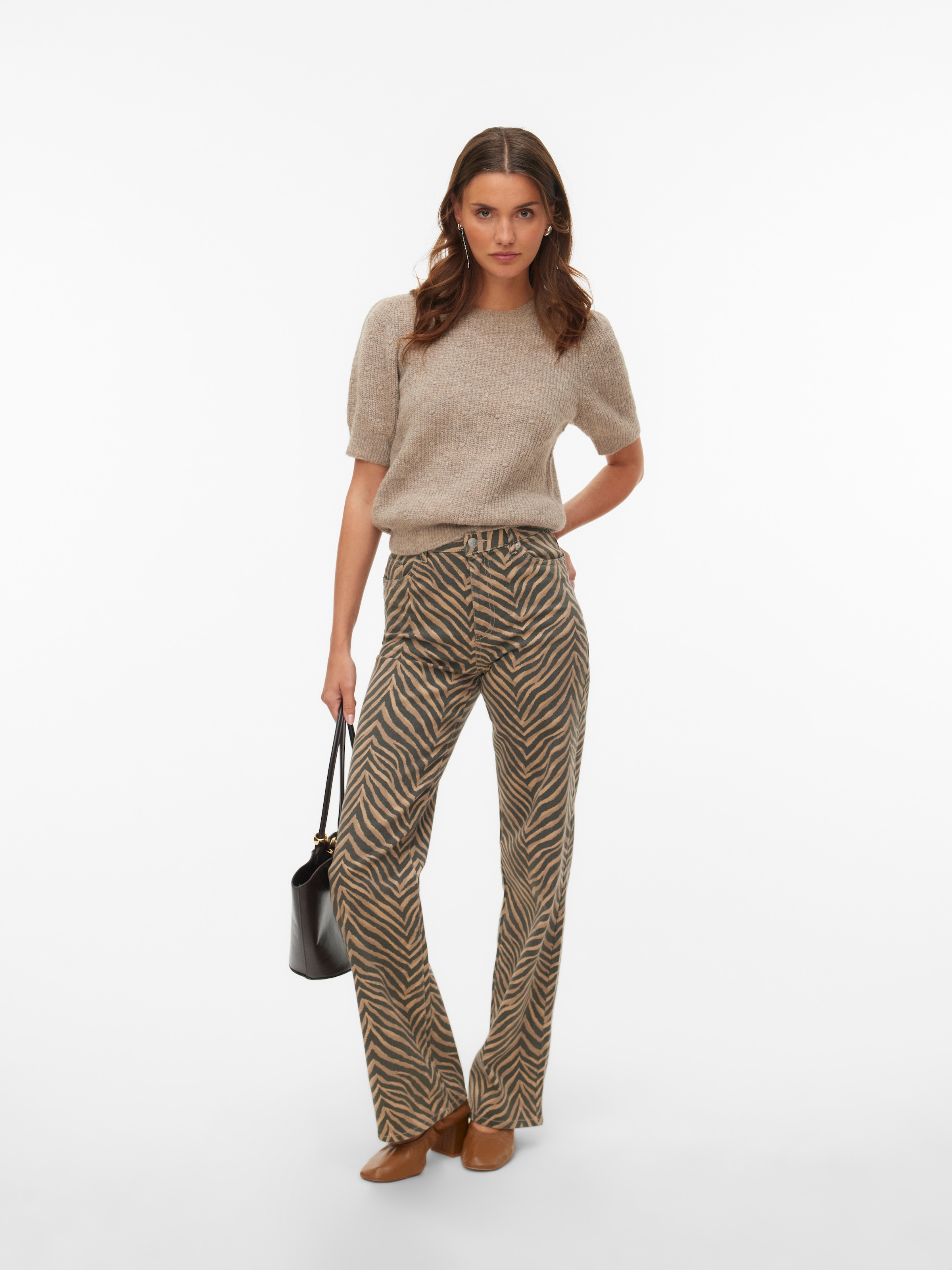 Vero Moda Strickpullover »VMGENIUS 2/4 O-NECK SHORT PULLOVER BOO« mit zarten Strickdetails