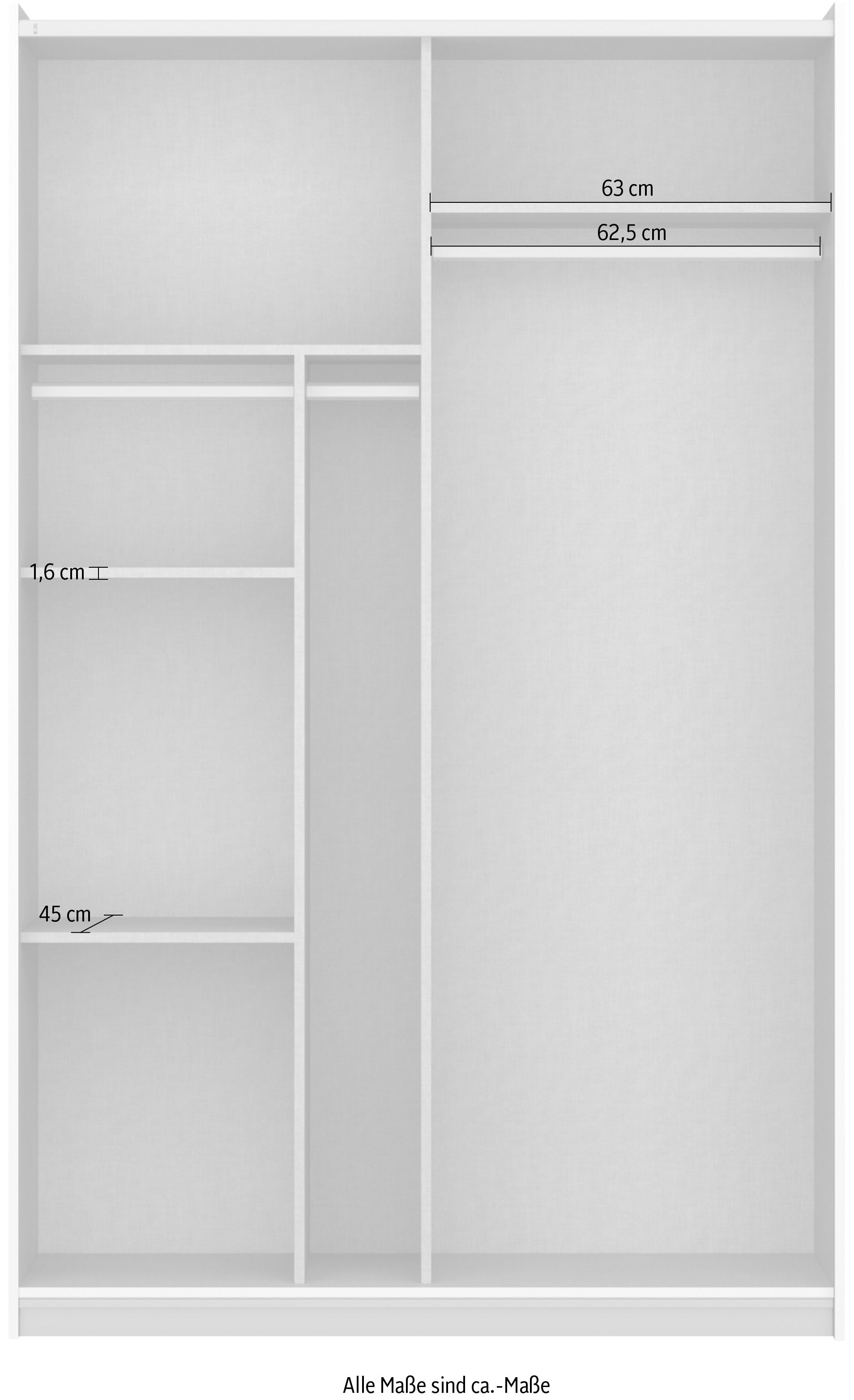 rauch Schwebetürenschrank »Kleiderschrank Schrank Garderobe REFLECT« inkl. praktischer Innenausstattung mit viel Stauraum MADE IN GERMANY