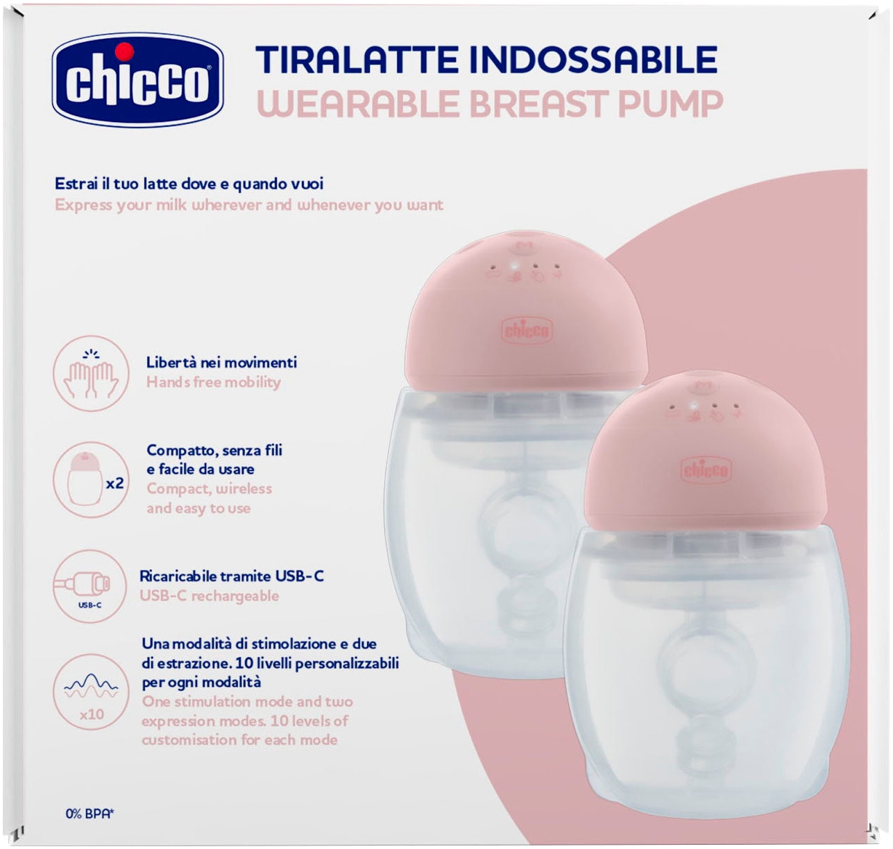 Chicco Elektrische Doppelmilchpumpe »Freihändige«