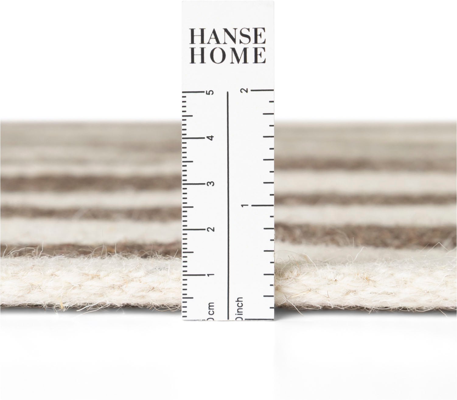 HANSE Home Wollteppich »Vika , schwarz-weiss« rechteckig 5 mm Höhe Handgewebt, Wolle, Natur, Läufer, Wohnzimmer, Schlafzimmer, Streifen