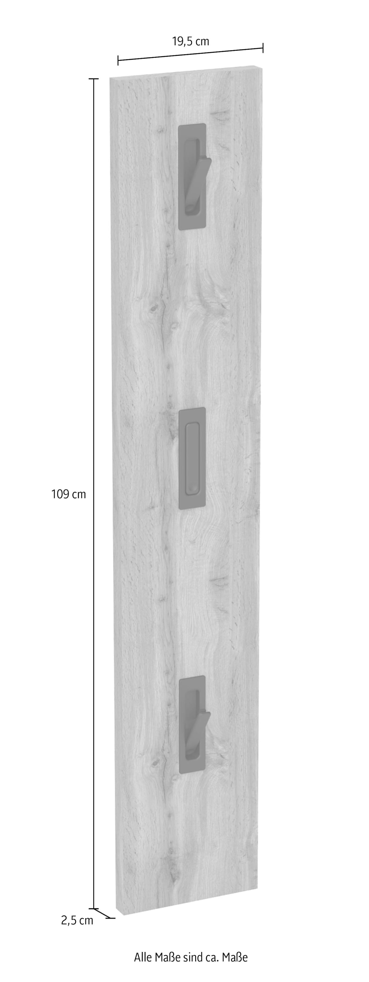 Schildmeyer Panneau de vestiaire »Saga, mit 3 ausklappbaren Kleiderhaken, Made in Germany« 1 cuis tlg. structure bois palpable, Fabriqué en Allemagne