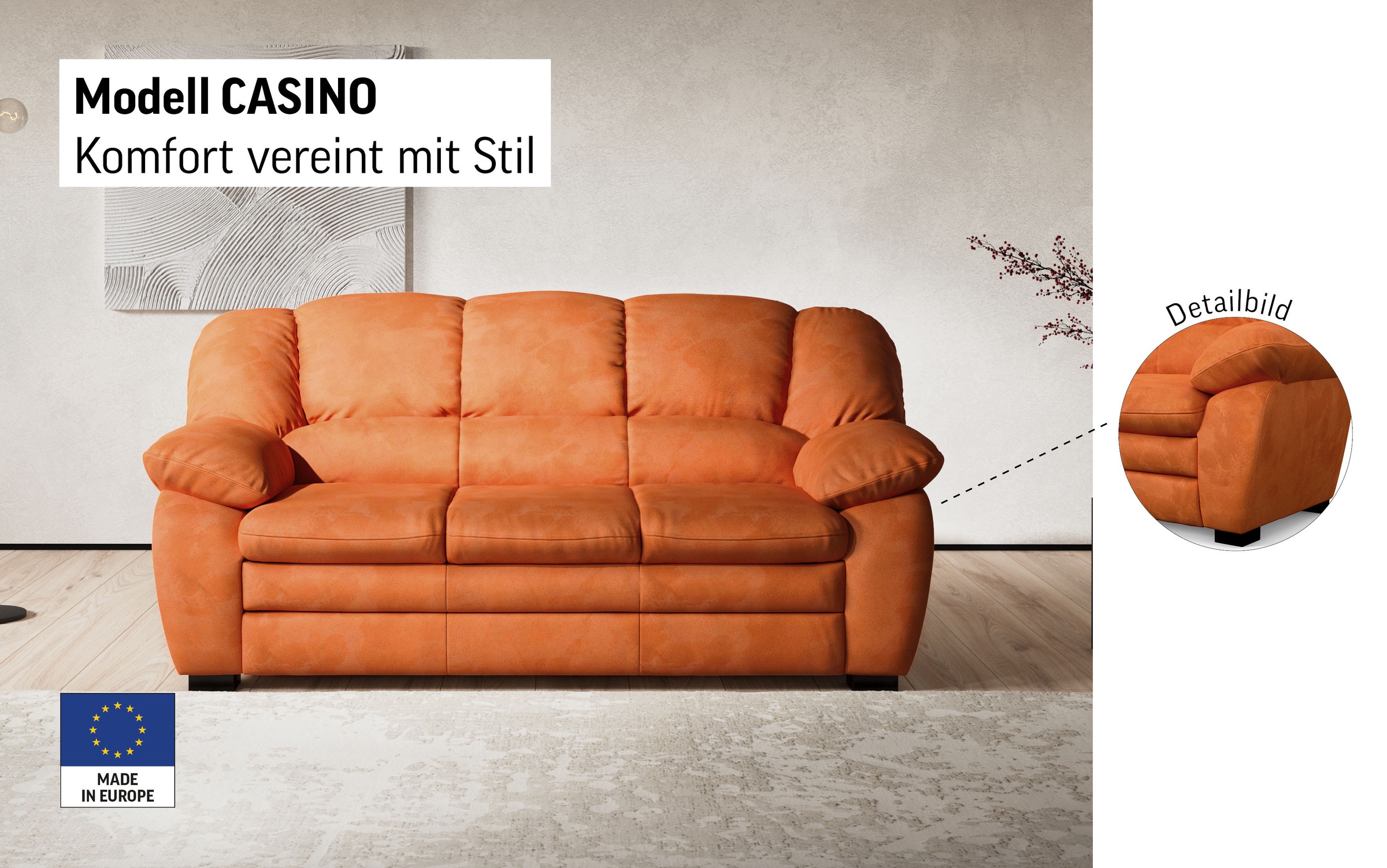 COTTA 2,5-places »3ER SOFA« ensemble rembourré, également disponible en set