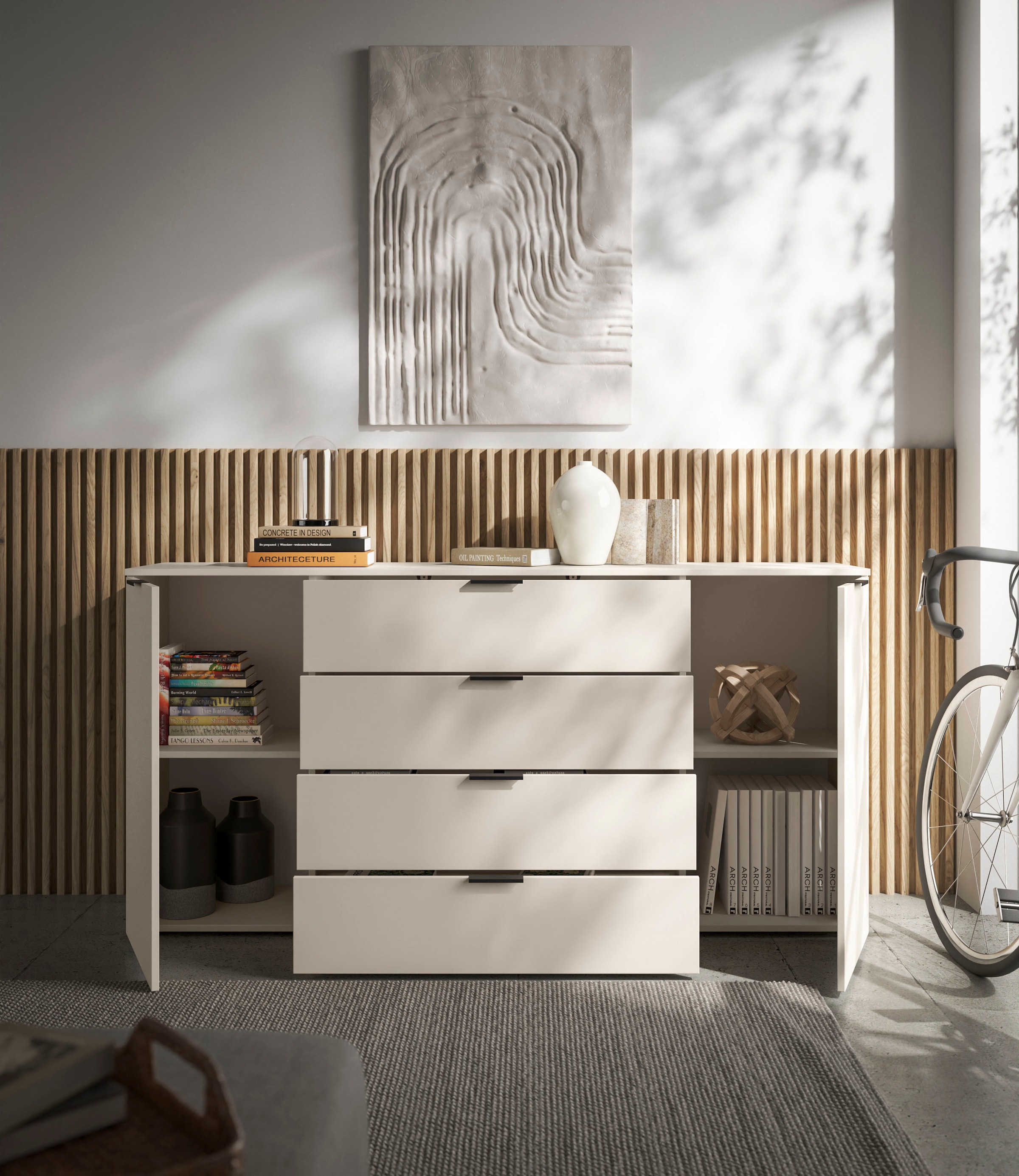HBZ Sideboard »Linz Kommode, BxHxT 180x90x40cm« 1 Stk. tlg. Breite 180cm,Lip-Griff, Melaminbeschichtung