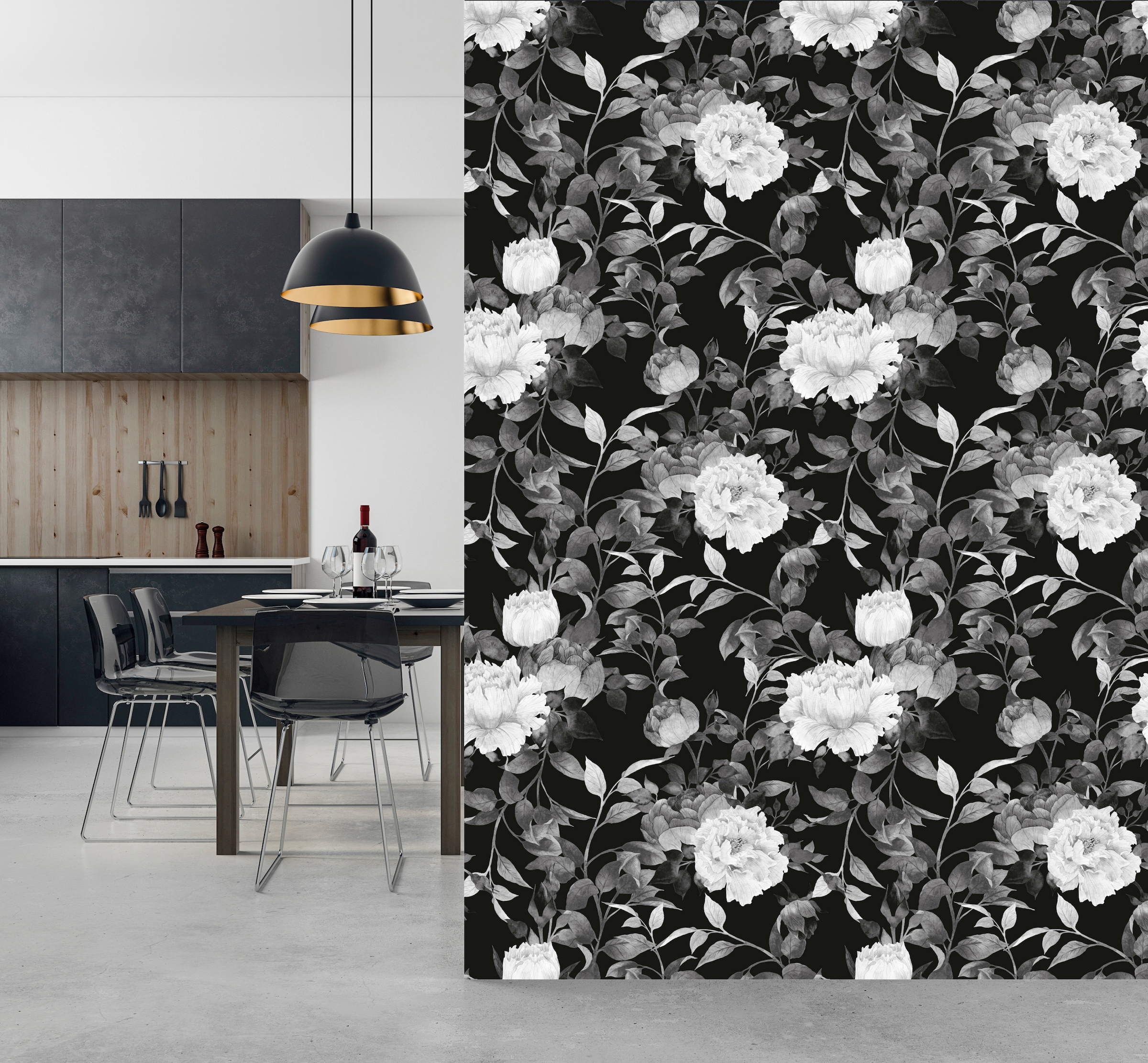 queence Papier peint vinyle »Alya« Motif | botanique | floral | imprimé | naturellement | à motifs 90x250cm, selbstklebend, kinderleichte Anbringung, , Sticker