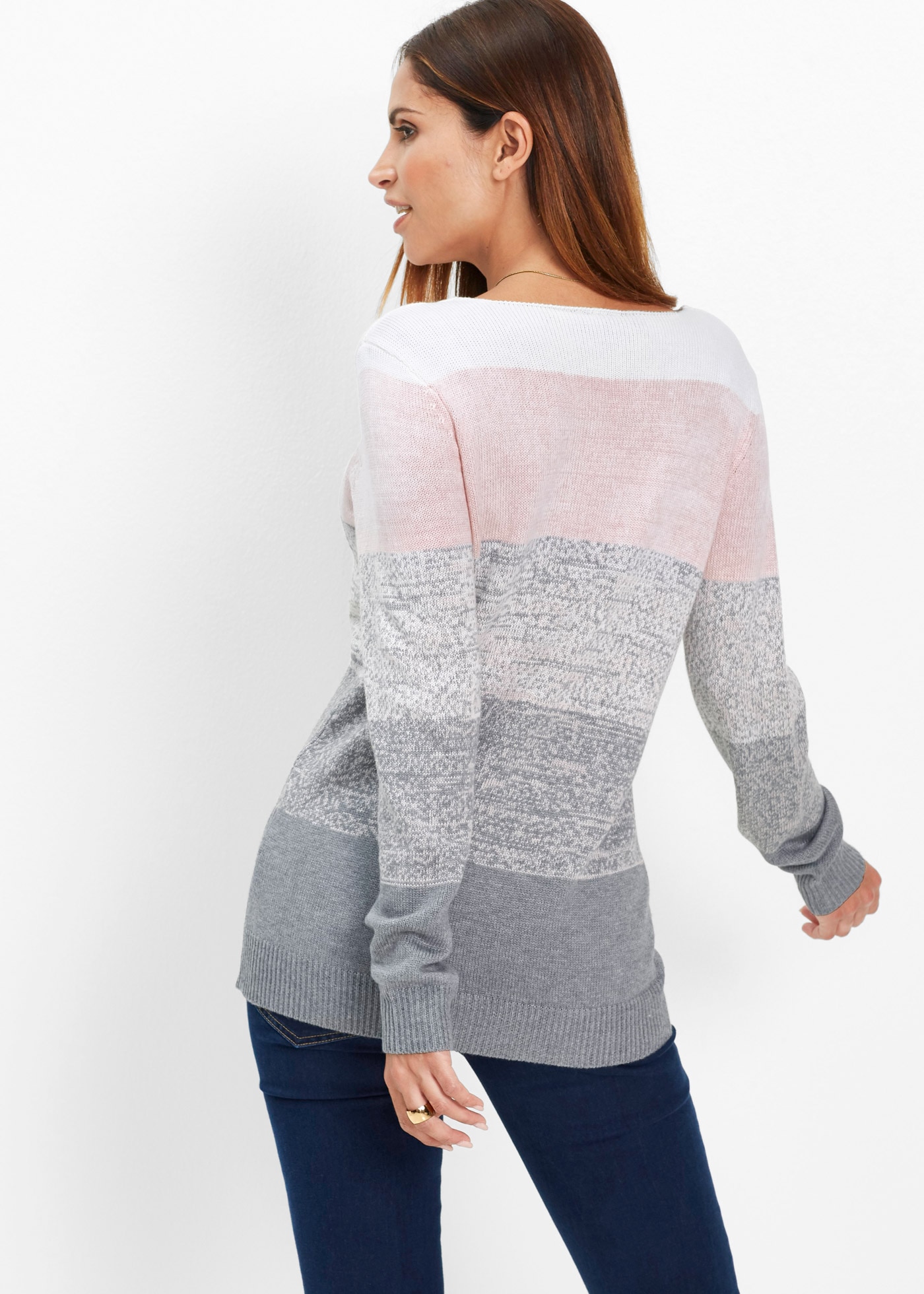 bonprix Pull long »Long-Pullover mit Cashmere-Anteil« aus Viskose, Polyamid, Polyester und Kaschmir, lockere Passform