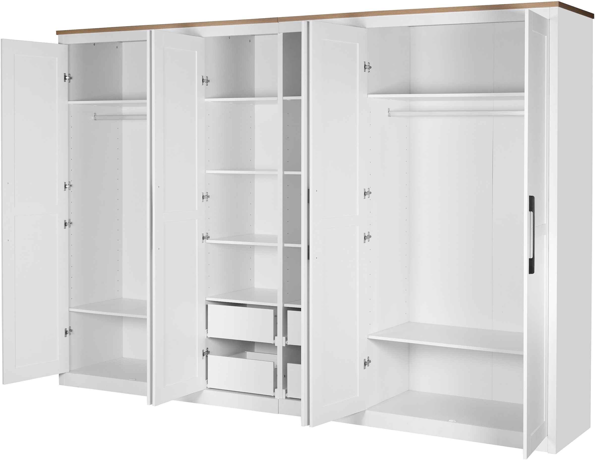 GOODproduct Armoires à vêtements »Büsum Schlafzimmer Schrank mit 6 Türen« Construction robuste et stable avec répartition optimale - largeur 3 m,  Armoire de chambre style campagne garde-robe armoire best-seller