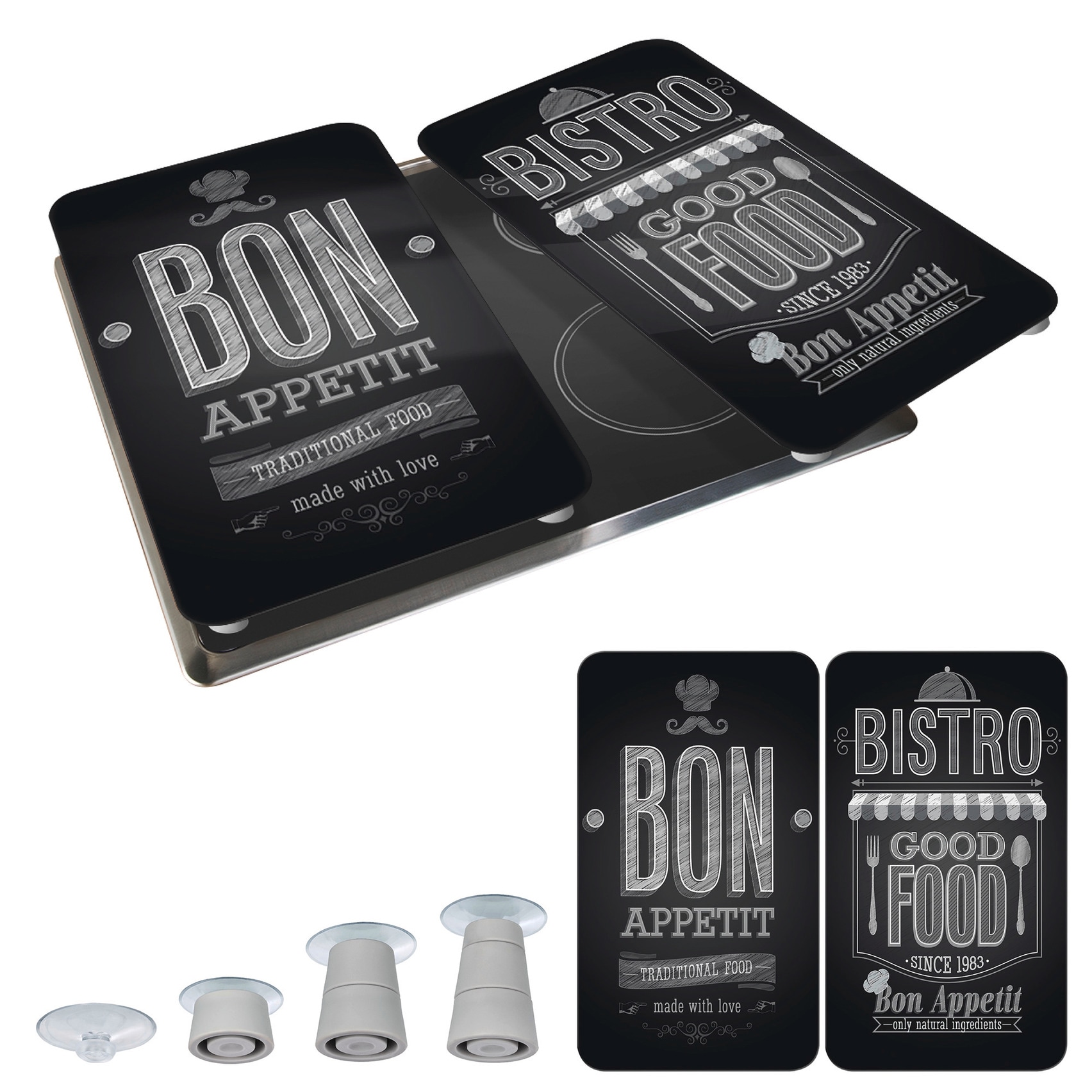 WENKO Herd-Abdeckplatte »Universal Modell Bon Appetit« Herdabdeckung für alle Herdarten, kratzfest, mit rutschfesten Füssen