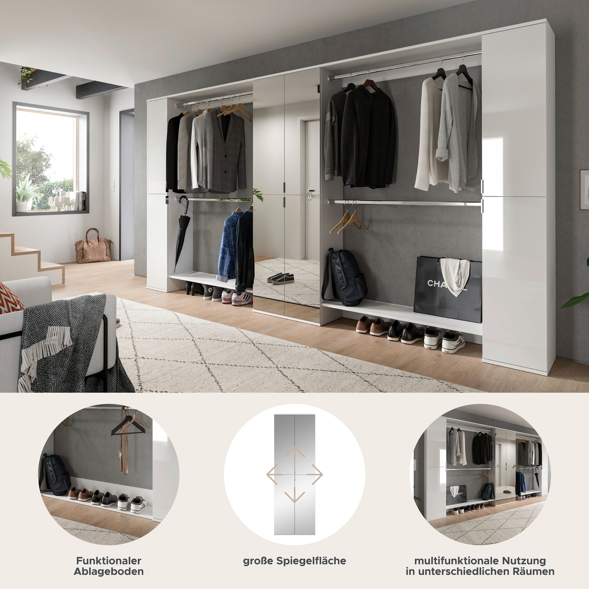 Home affaire Garderoben-Set »Trondheim, Garderobenset 5-tlg. Breite 341 cm,« 5 Stk. tlg.