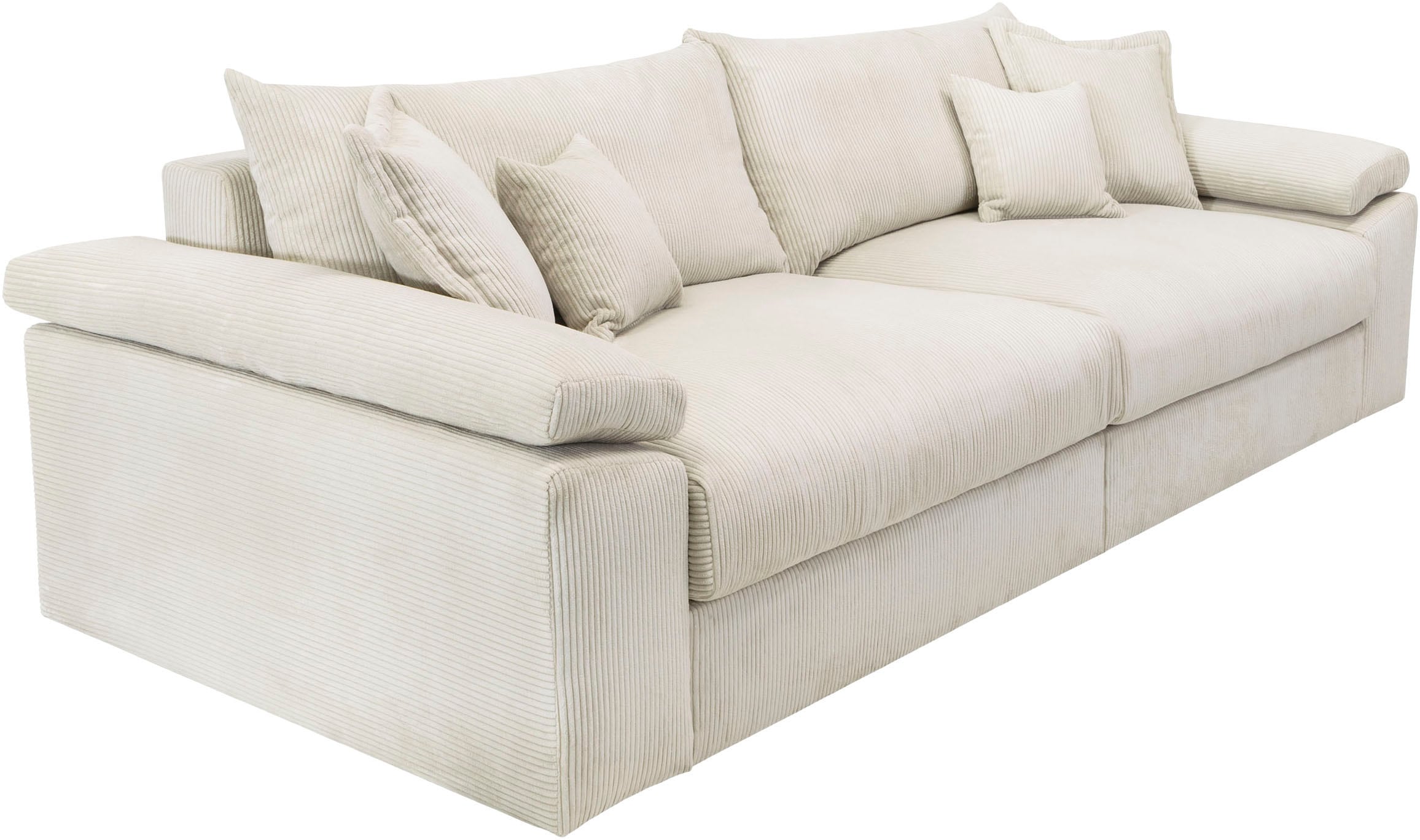 Home affaire Big-Sofa »Soft&Cosy XXL, B: 303 cm - OTTO. Verlässliche Qualität.« Mega-Sofa, Cord oder Chenille-Struktur, mit Federkern & 4 Zierkissen