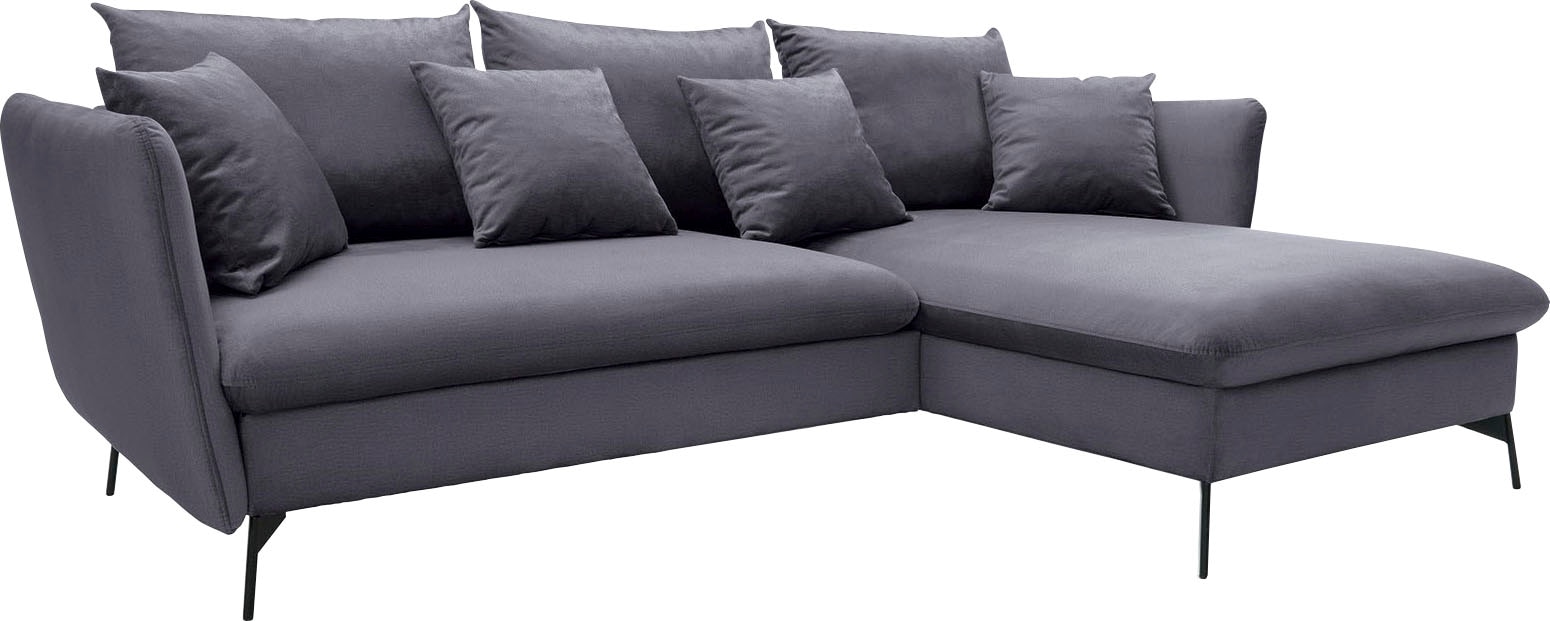 GOODproduct Ecksofa »LIVORNO,258 cm, L-Form,« Schlaffunktion u. Bettkasten (139/224cm), Samt, Struktur, Webstoff