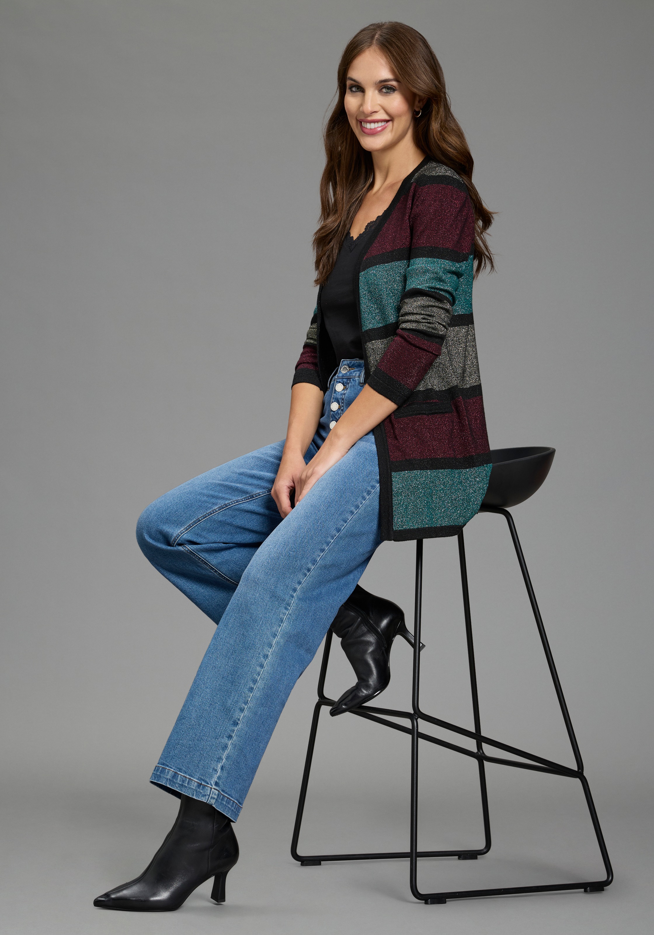 Melrose Cardigan long en fil scintillant doux