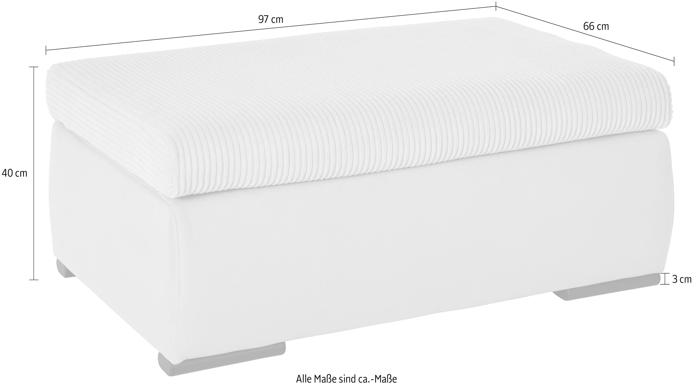 Home affaire Tabouret rembourré »Win, B: 97 cm - OTTO. Verlässliche Qualität.« mit schwarzen Metallfüssen, frei im Raum stellbar