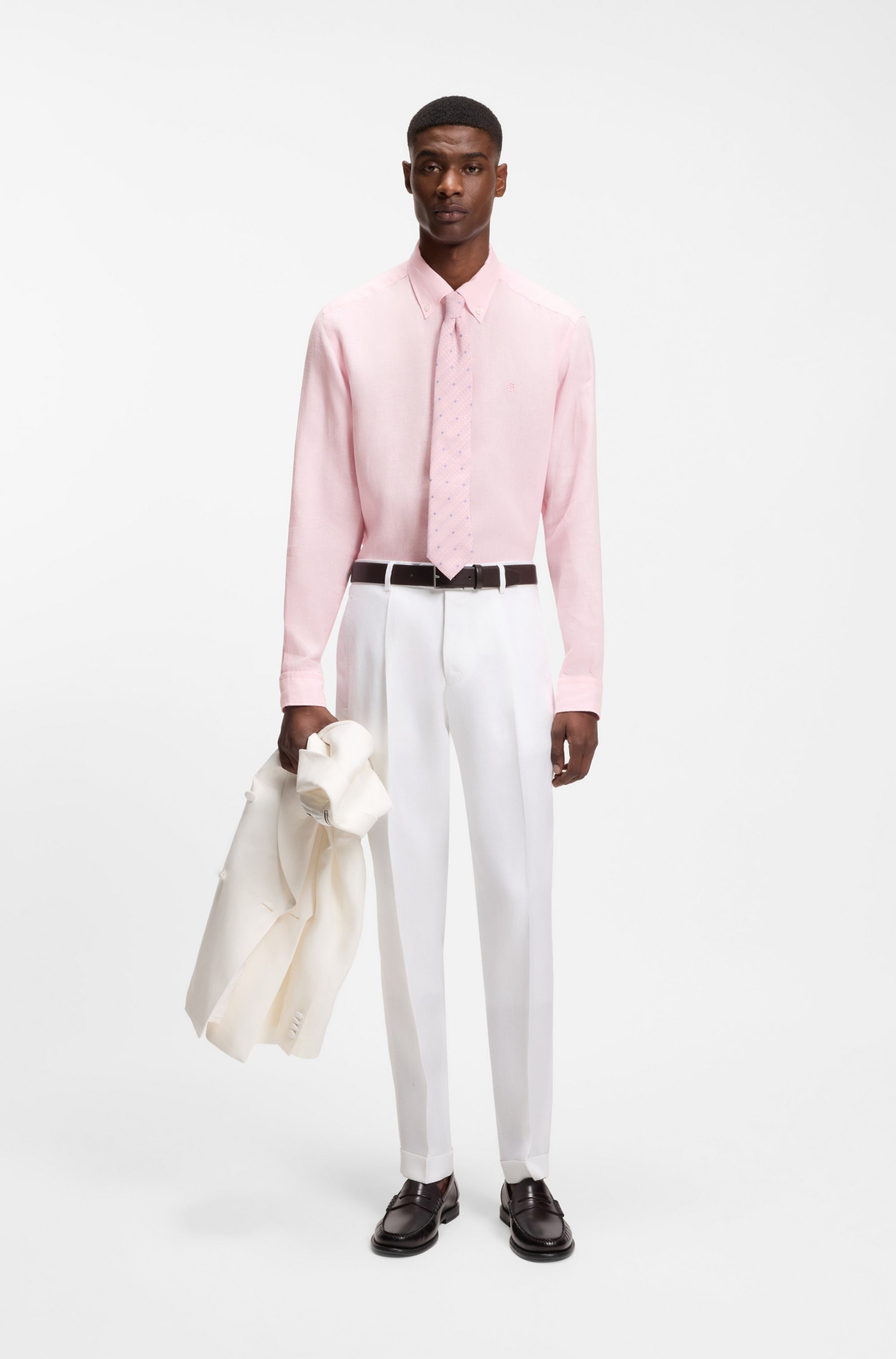 BOSS Chemise en lin »LIAM« mit Button-Down-Kragen, regular fit