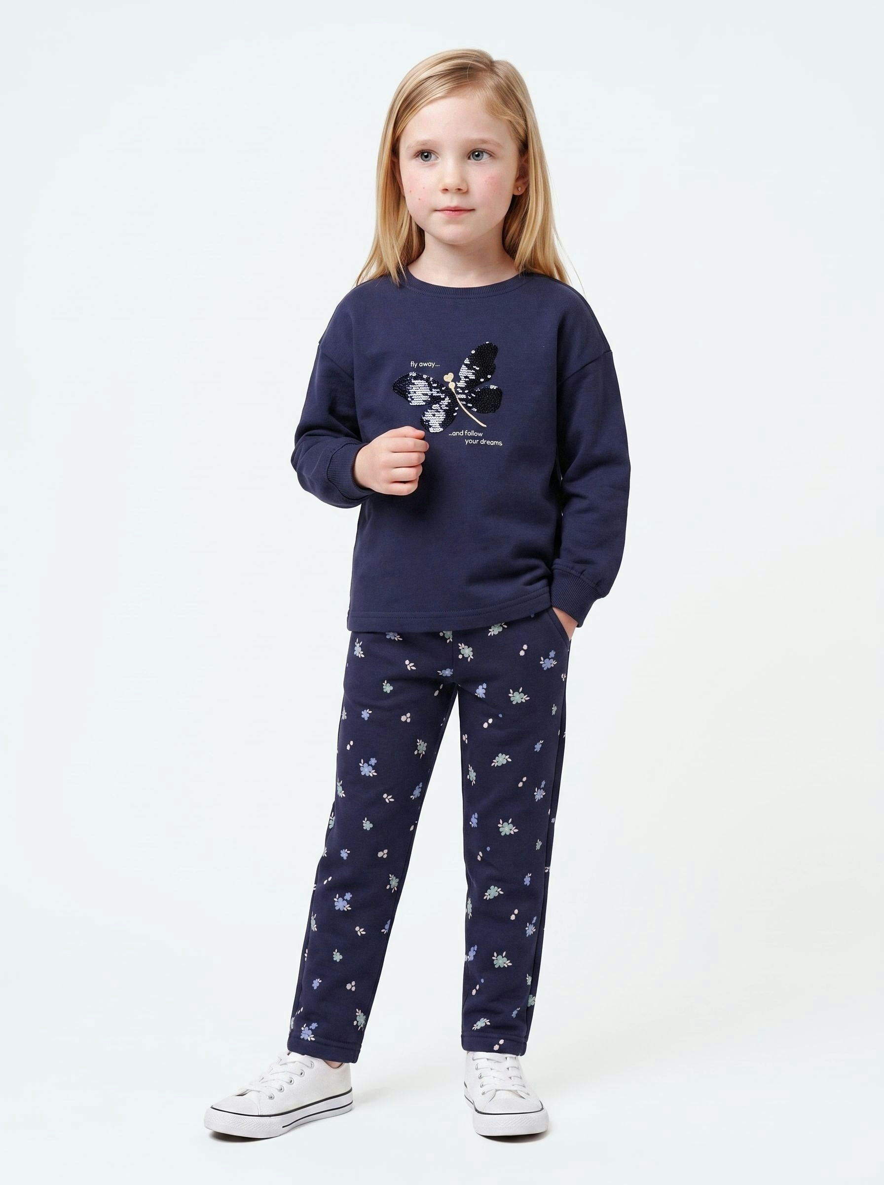 Blue Seven Sweat-shirt , motif avant avec paillettes réversibles étincelantes
