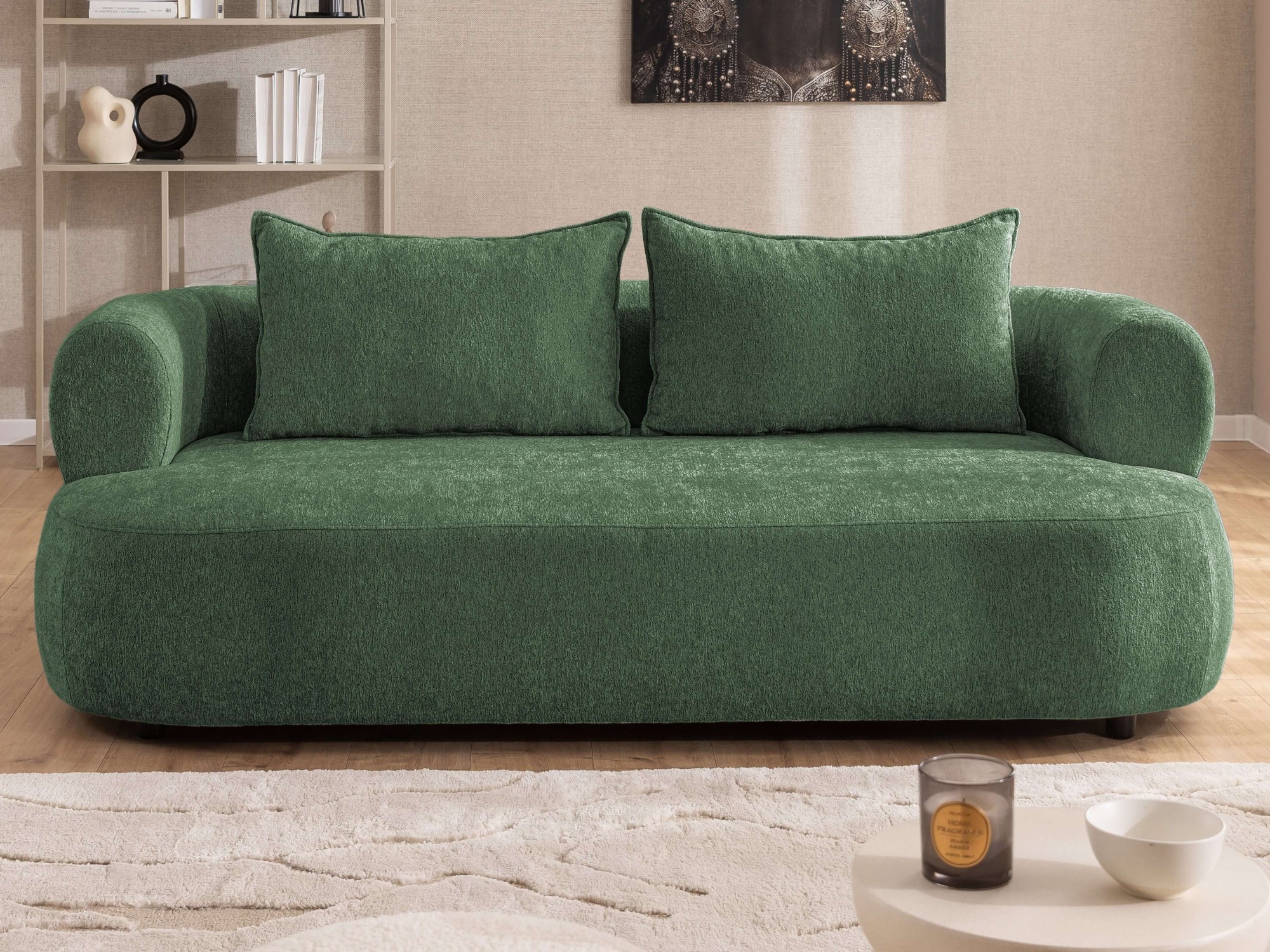 Home affaire 3-places »LUSSAC 3-Sitzer Design-Sofa mit Zierkissen, Masse B/T/H: 202/123/78 cm« hoher Sitzkomfort und modernes Design, Sofa ohne Bettfunktion