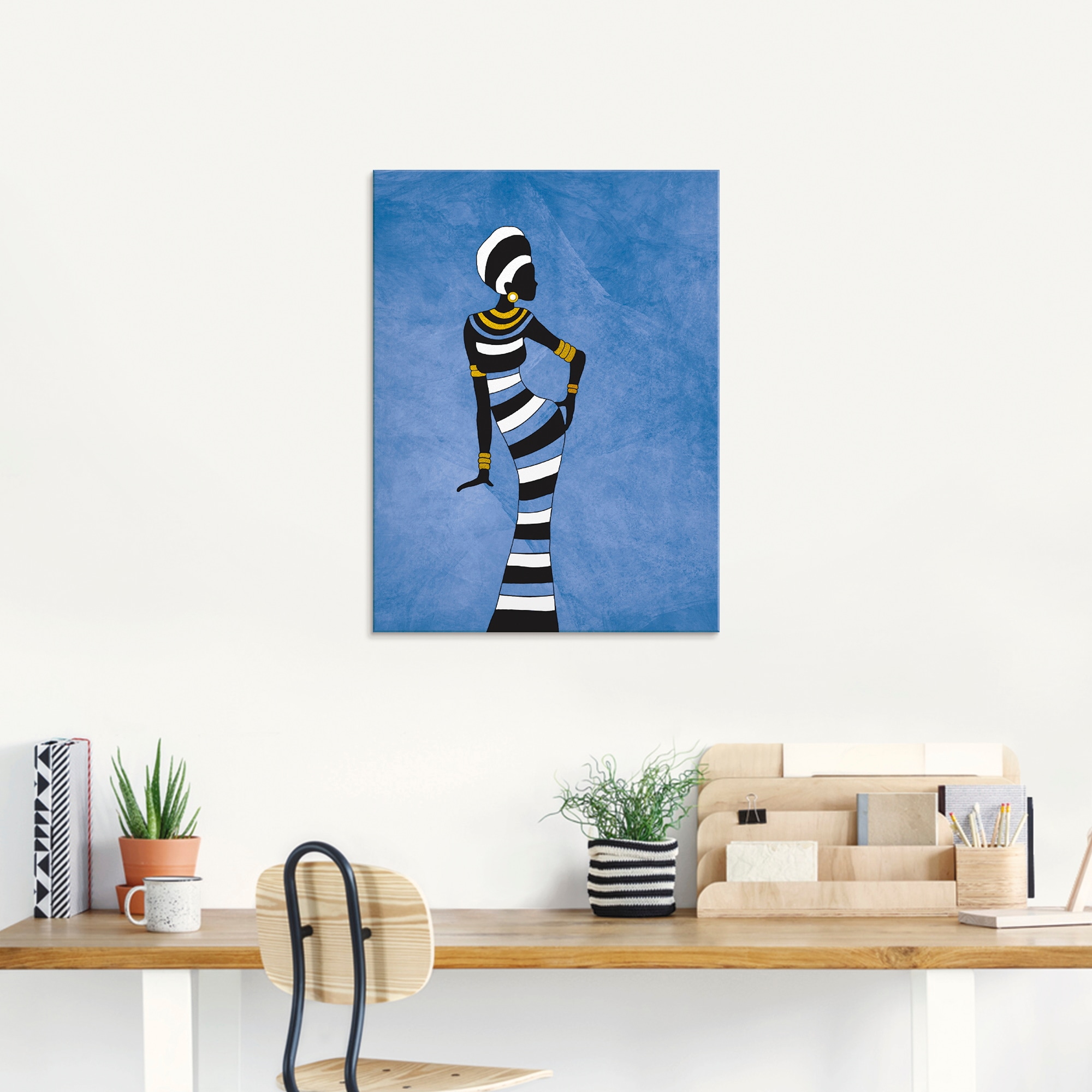 Artland Tableau en verre »Afrikanische Frau« Femme 1 cuis tlg. disponible en différentes tailles