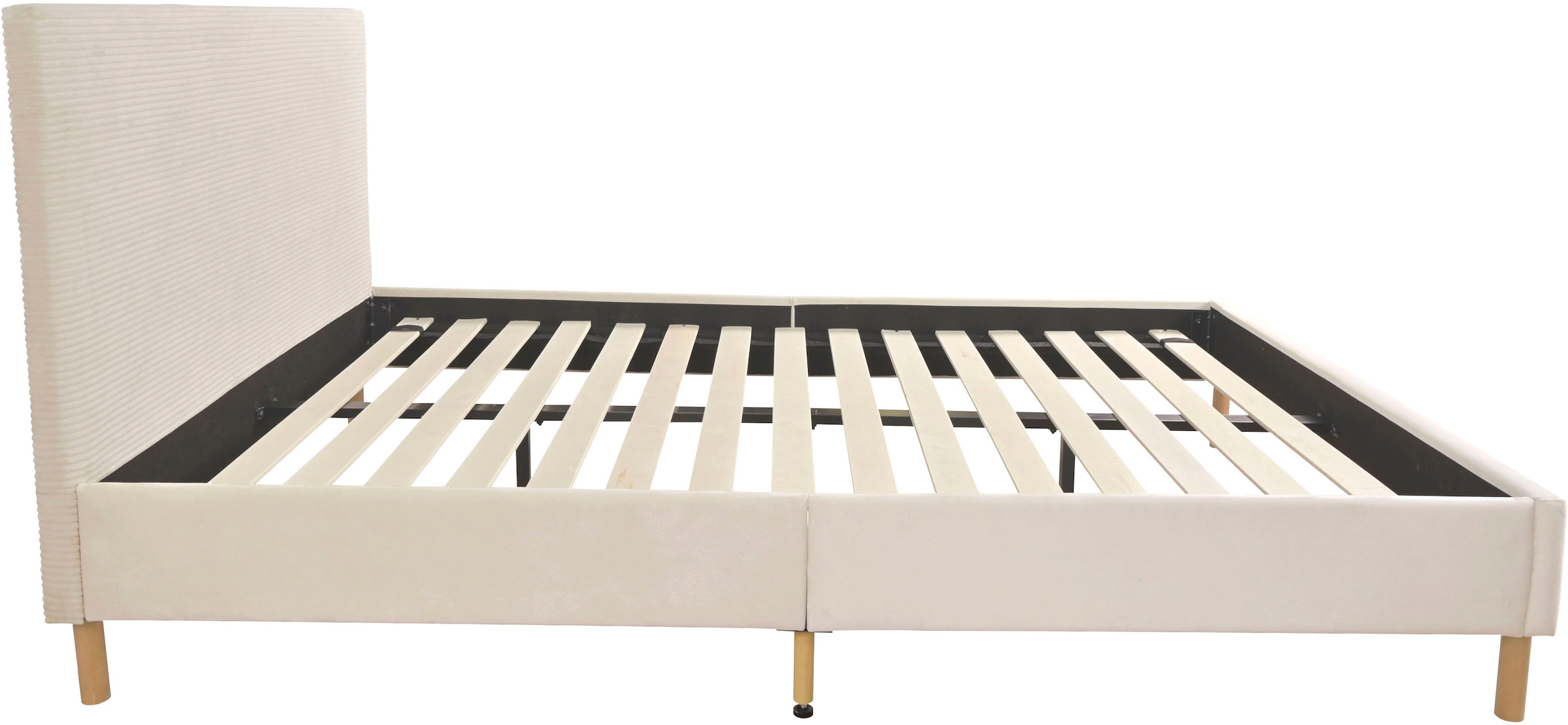 Home affaire Polsterbett »Armandine inkl. Lattenrost« Kopfteil mit Cordbezug, erhältlich in den Breiten 140cm & 180cm