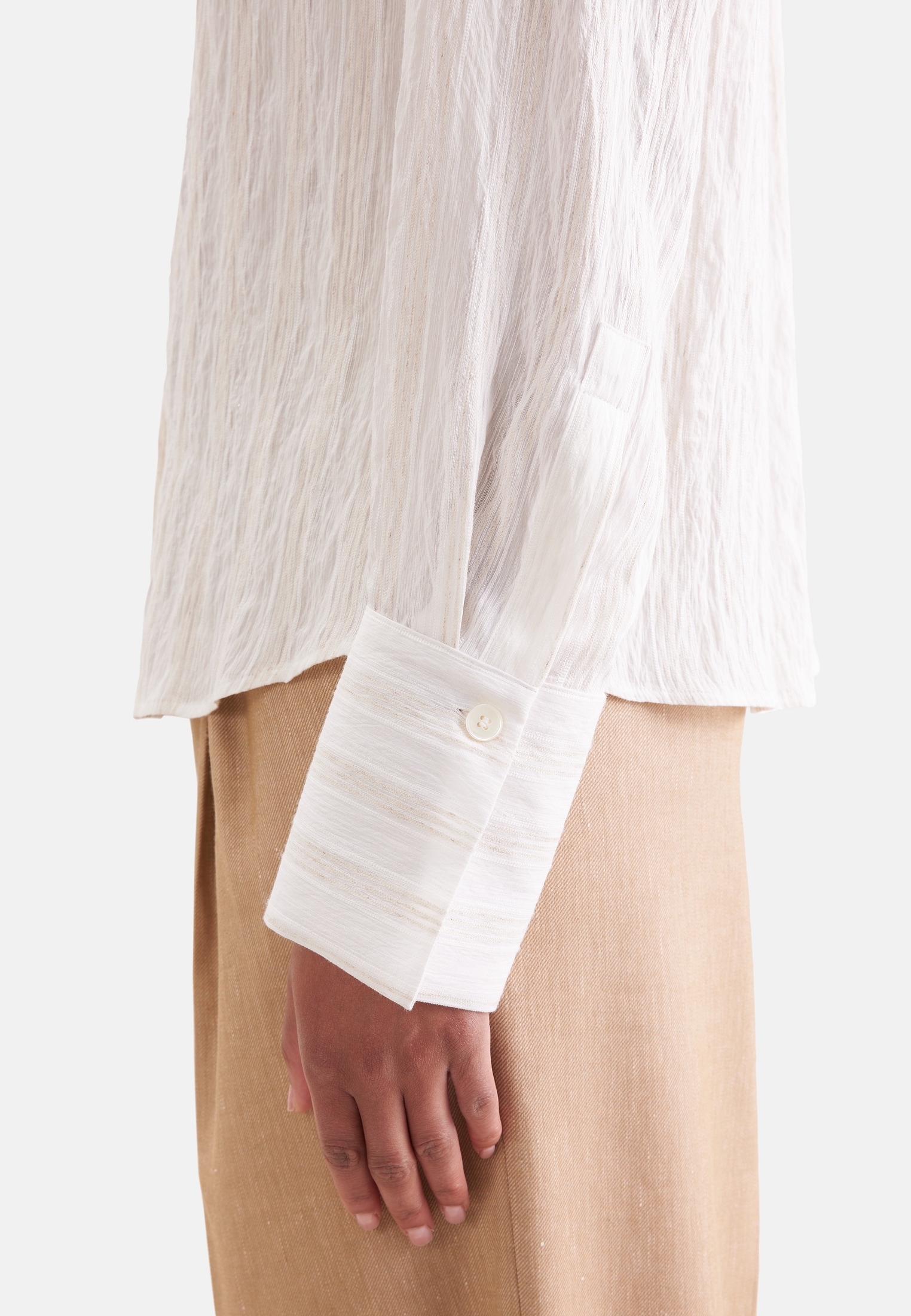 seidensticker Blouse classique col rond 1/1 rayé