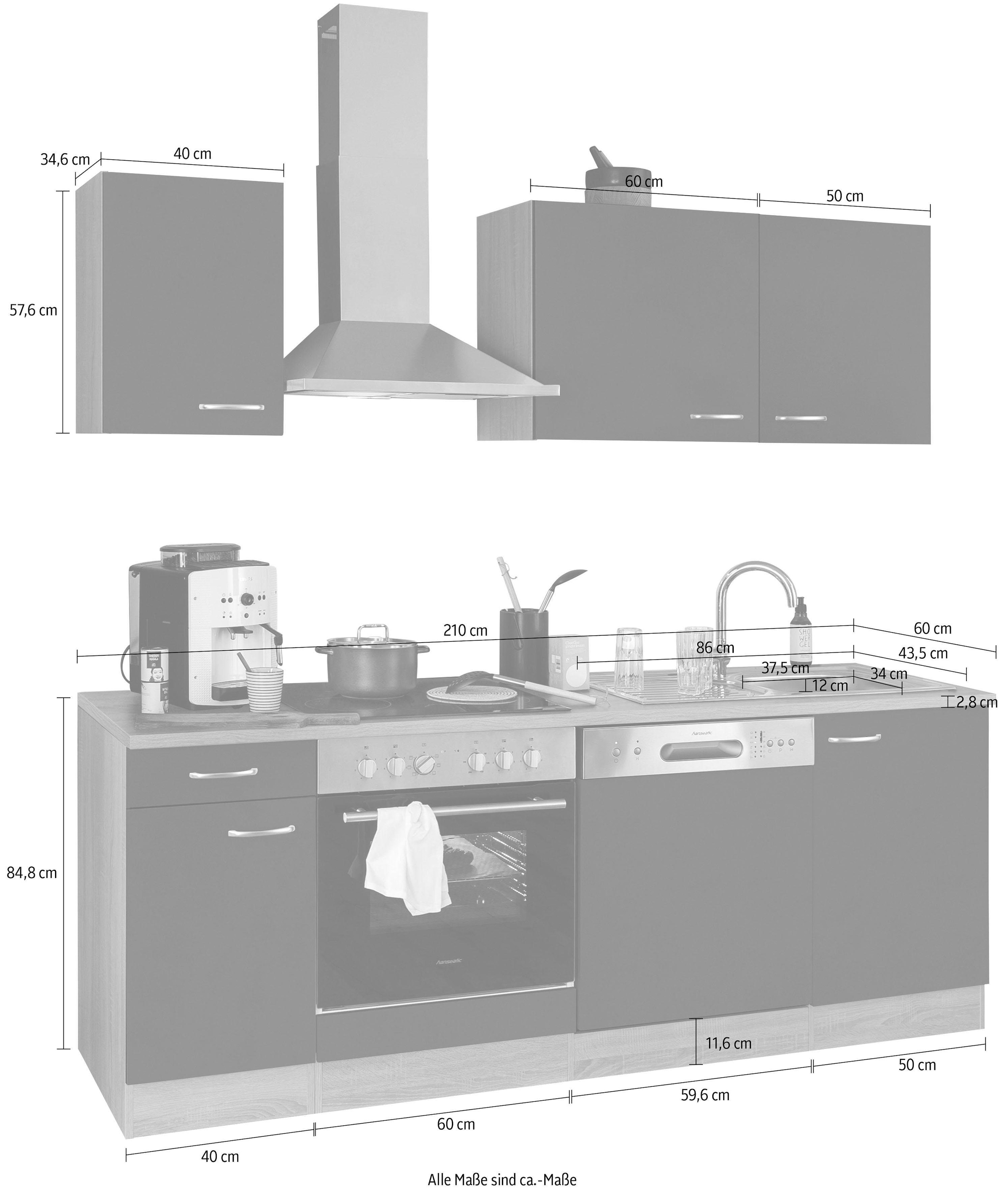 OPTIFIT Kitchenette »Parare« ohne E-Geräte, Breite 210 cm