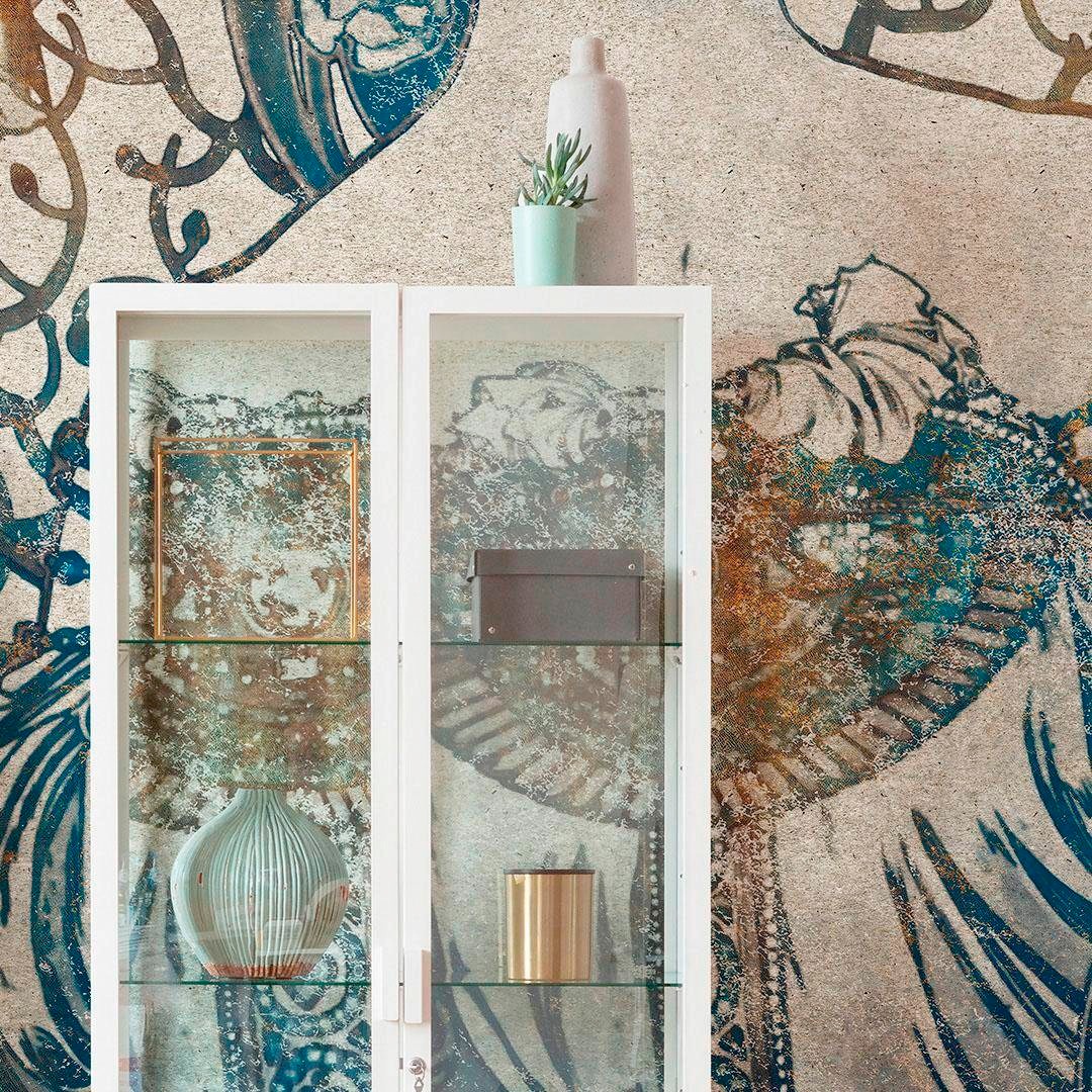 Komar Papier peint intissé »Digitaldruck Vlies -  Porcelaine - Grösse 300 x 280 cm« imprimé Wohnzimmer, Schlafzimmer