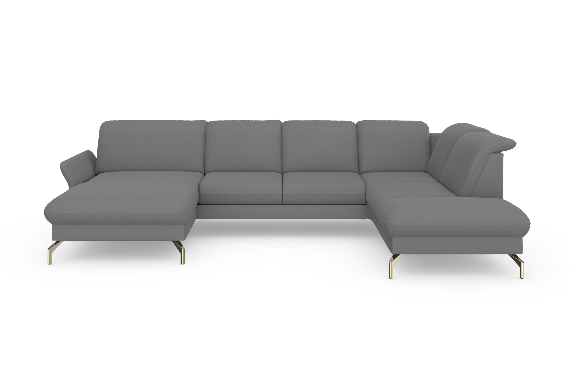 sit&more Wohnlandschaft »Fashion U-Form« wahlweise mit Kopfteilverstellung, Vorziehsitz, motorisch, Nickelfüsse