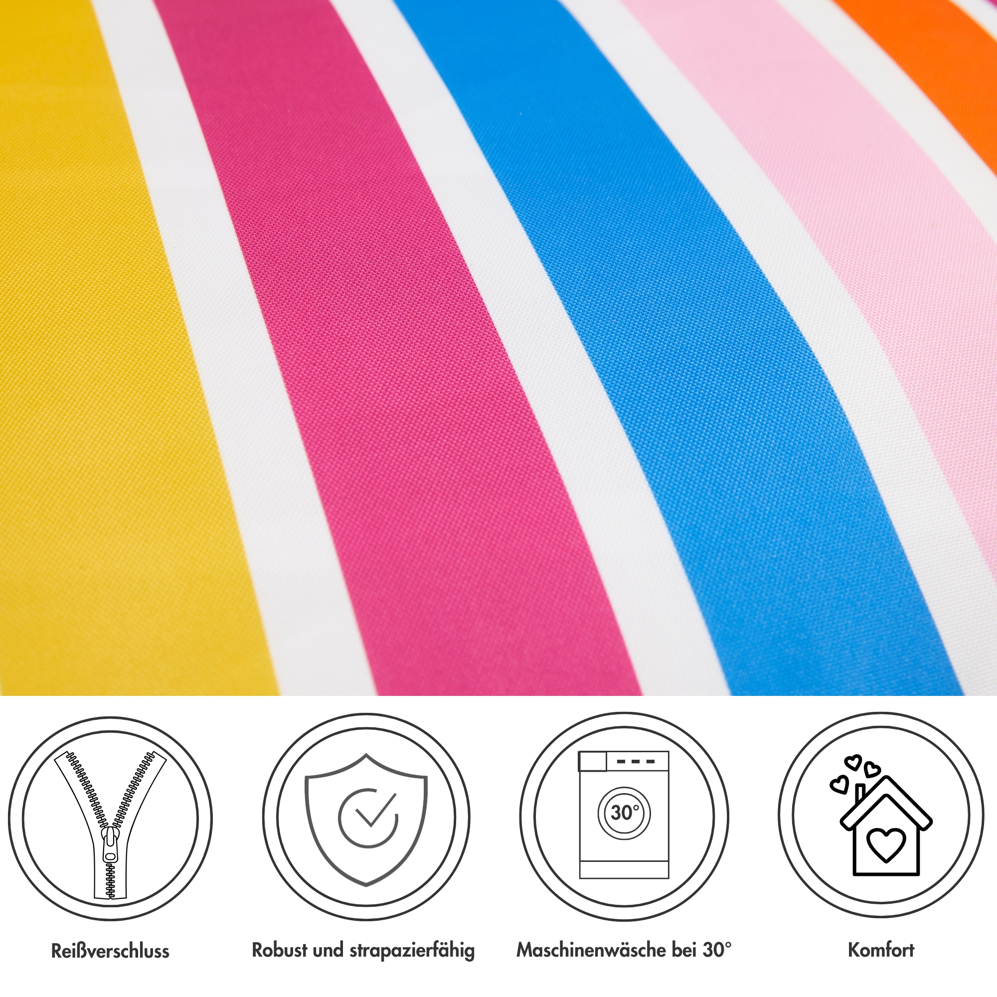 Andiamo Coussin décoratif »Helia, Kissenhülle mit Füllung« Sofakissen, modernes Design, eckig, 40x40, Outdoor geeignet