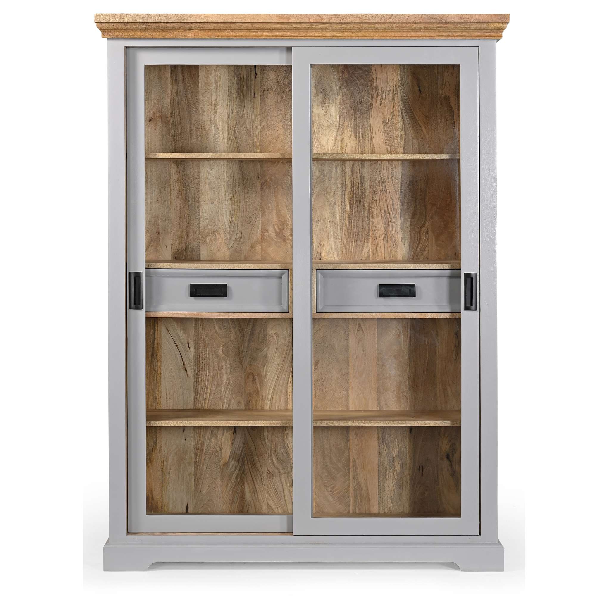 Home affaire Highboard »Alpinist« mit 2 Glasschiebetüren, handgefertigt, Unika-Möbel, Breite 120 cm