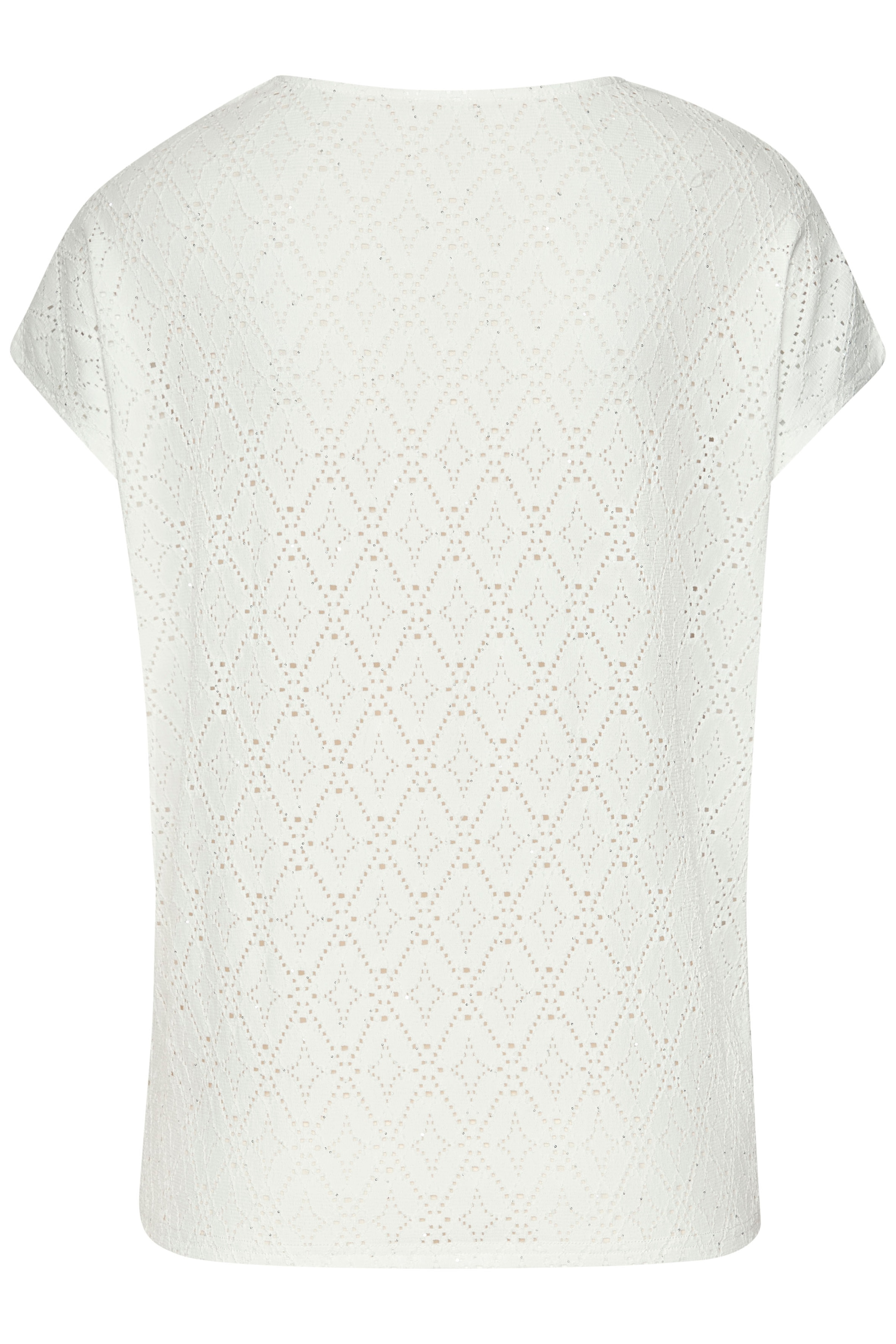 LASCANA Shirt à col rond »mit funkelnden Pailetten« aus hochwertiger Ajour-Qualität