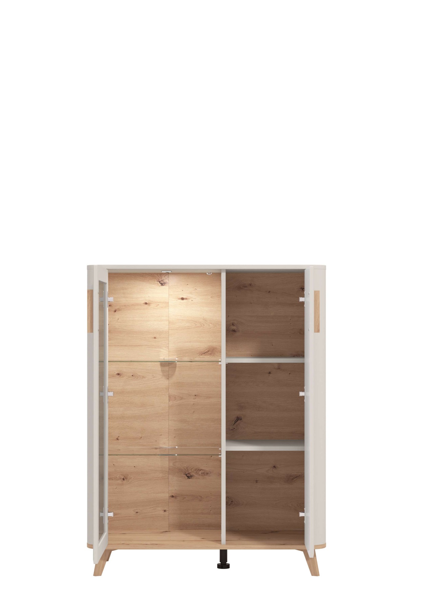 Home affaire Highboard »Darwen Sideboard, Kommode, Anrichte, Schrank, Vitrine« Abgerundete Kanten, matte Kaschmir-Oberflächen, mit 4 Böden