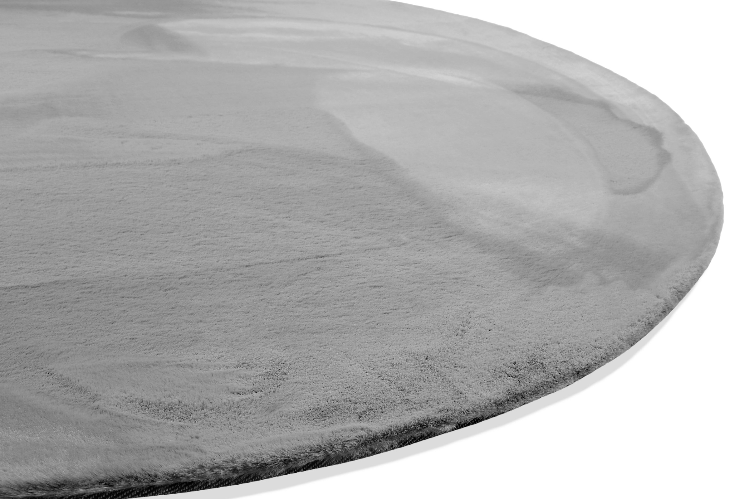 Wecon home Basics Tapis à poils longs »Anna« Rond 25 mm Höhe Wohnzimmer, Schlafzimmer, Felloptik, sehr weich und flauschig, Uni