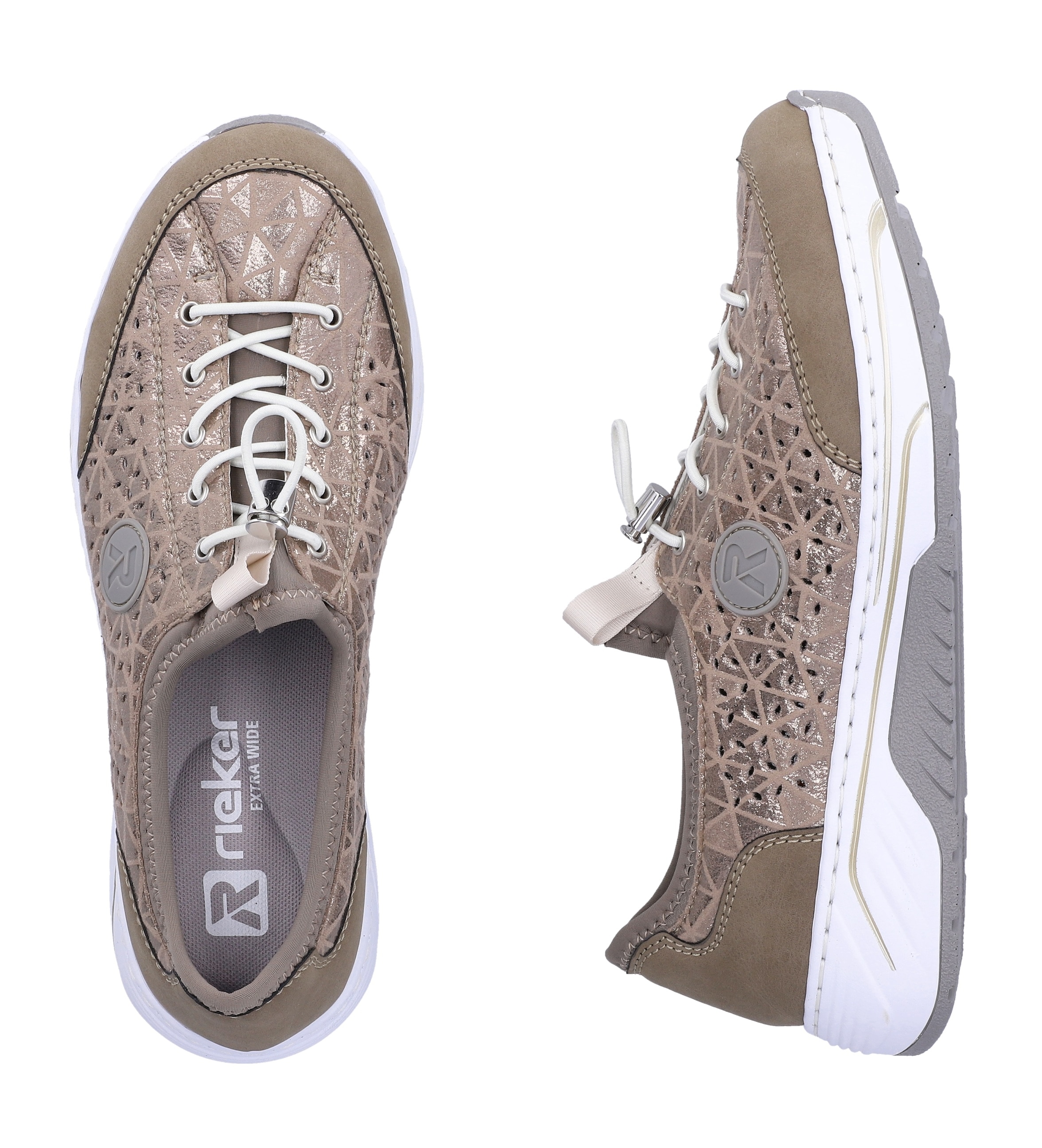 Rieker Baskets slip-on  mocassin, sneaker de loisirs, chaussure basse effet métallisé
