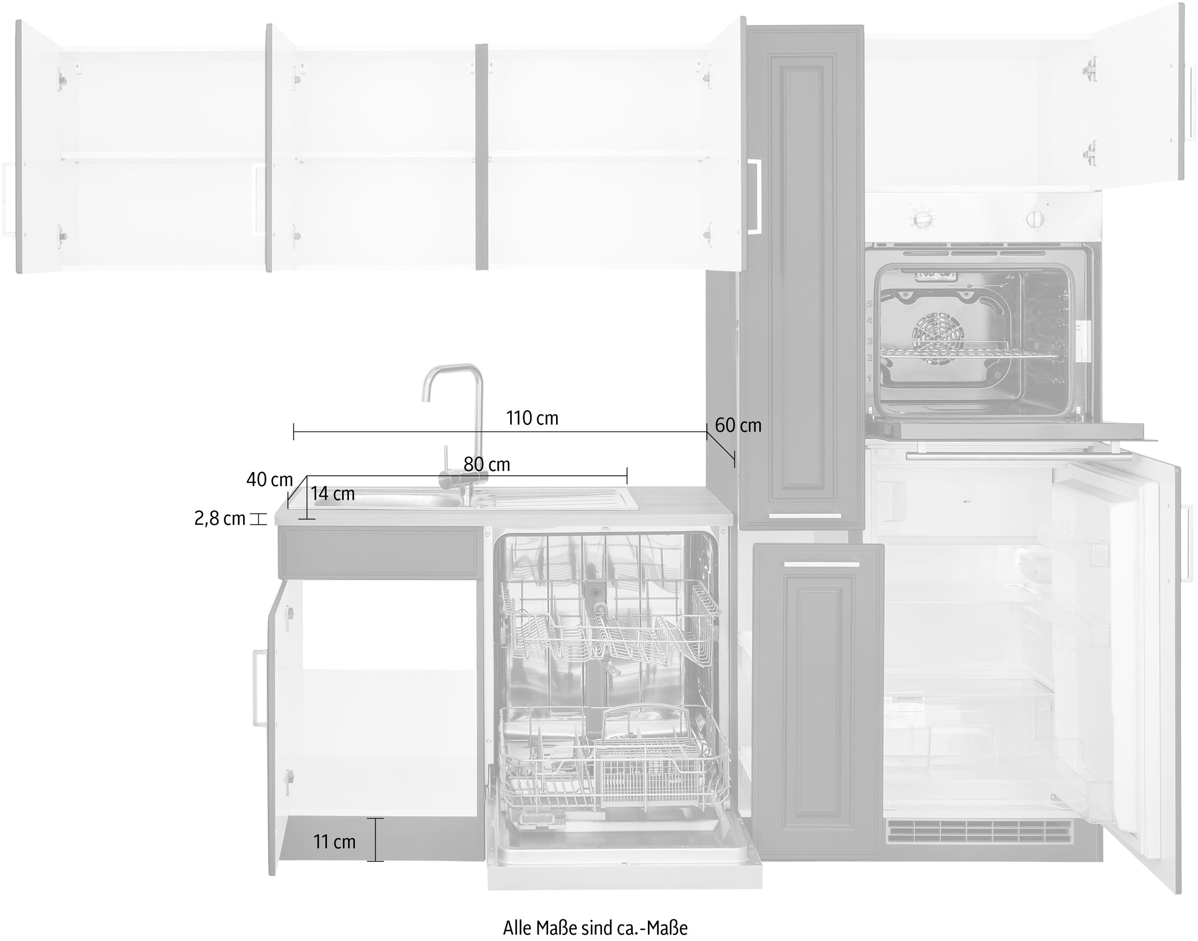 KOCHSTATION Winkelküche »KS-Stockholm – Küche mit hochwertiger und detailreicher Landhausfront« Stellbreite 260x170 cm, wahlweise mit E-Geräten, MDF-Fronten