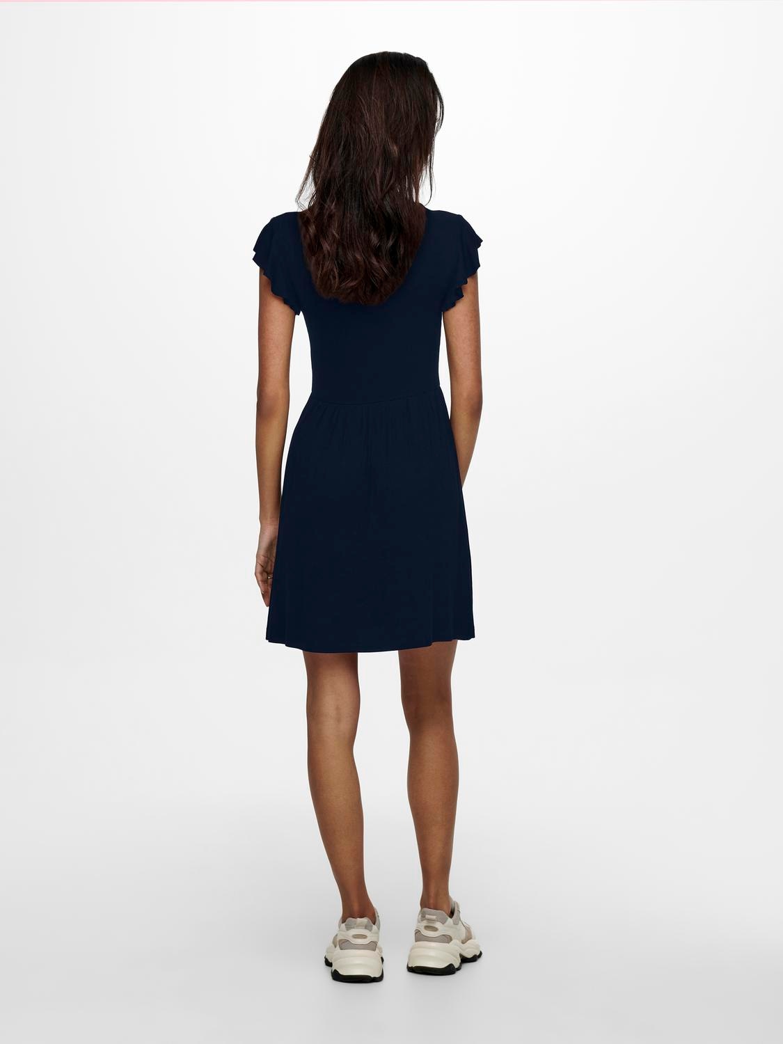 ONLY Robe en jersey »ONLBELIA S/L DRESS JRS« Mélange de viscose, coupe régulière, col en V