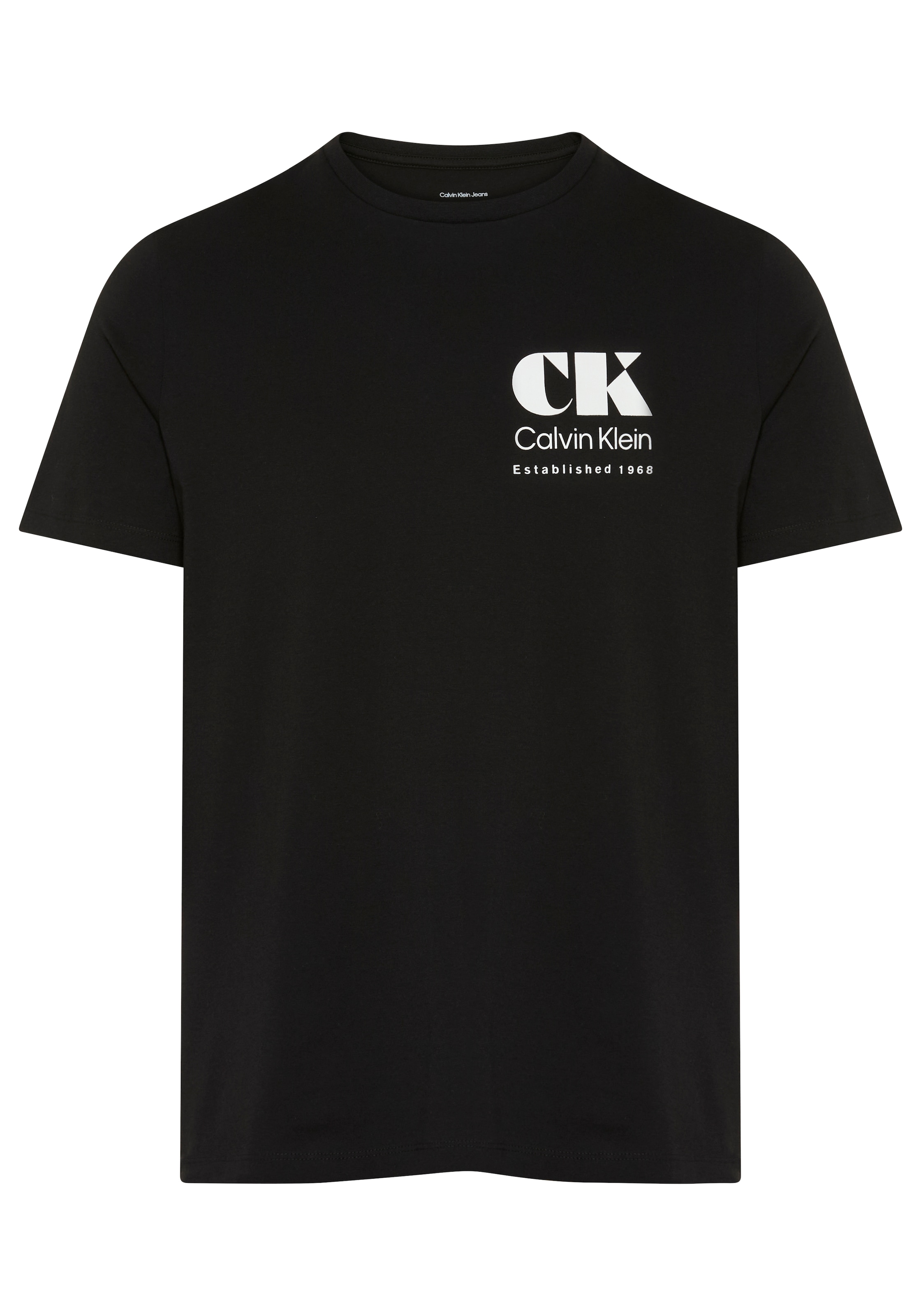 Calvin Klein Jeans T-Shirt Rundhalsausschnitt, reine Baumwolle, grosser Rückendruck