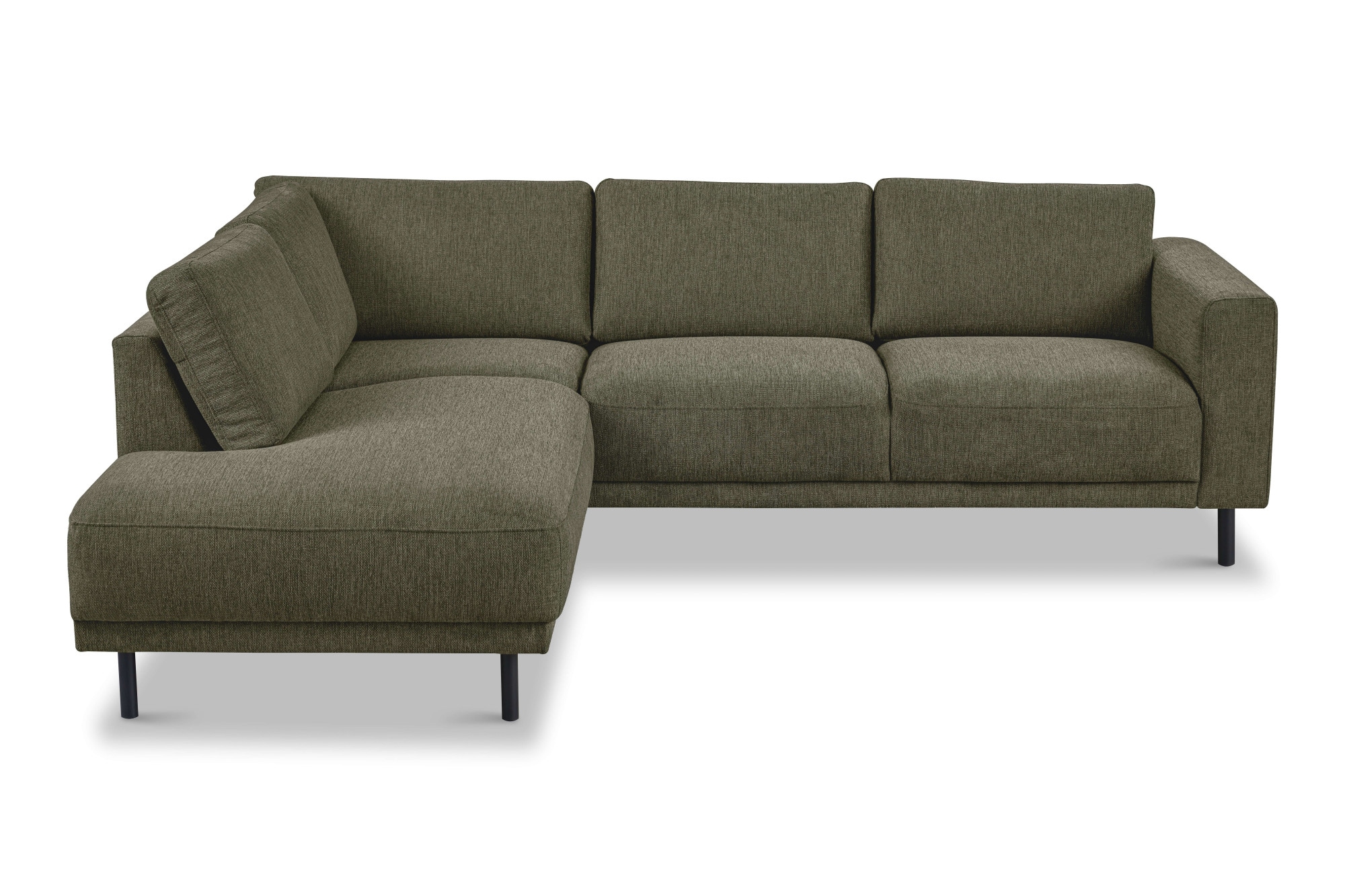 GOODproduct Canapé d'angle »Sveeva, L-Form, B.240 cm, schwarze Metallfüsse« tissu tissé durable, avec suspension ondulée, plusieurs couleurs