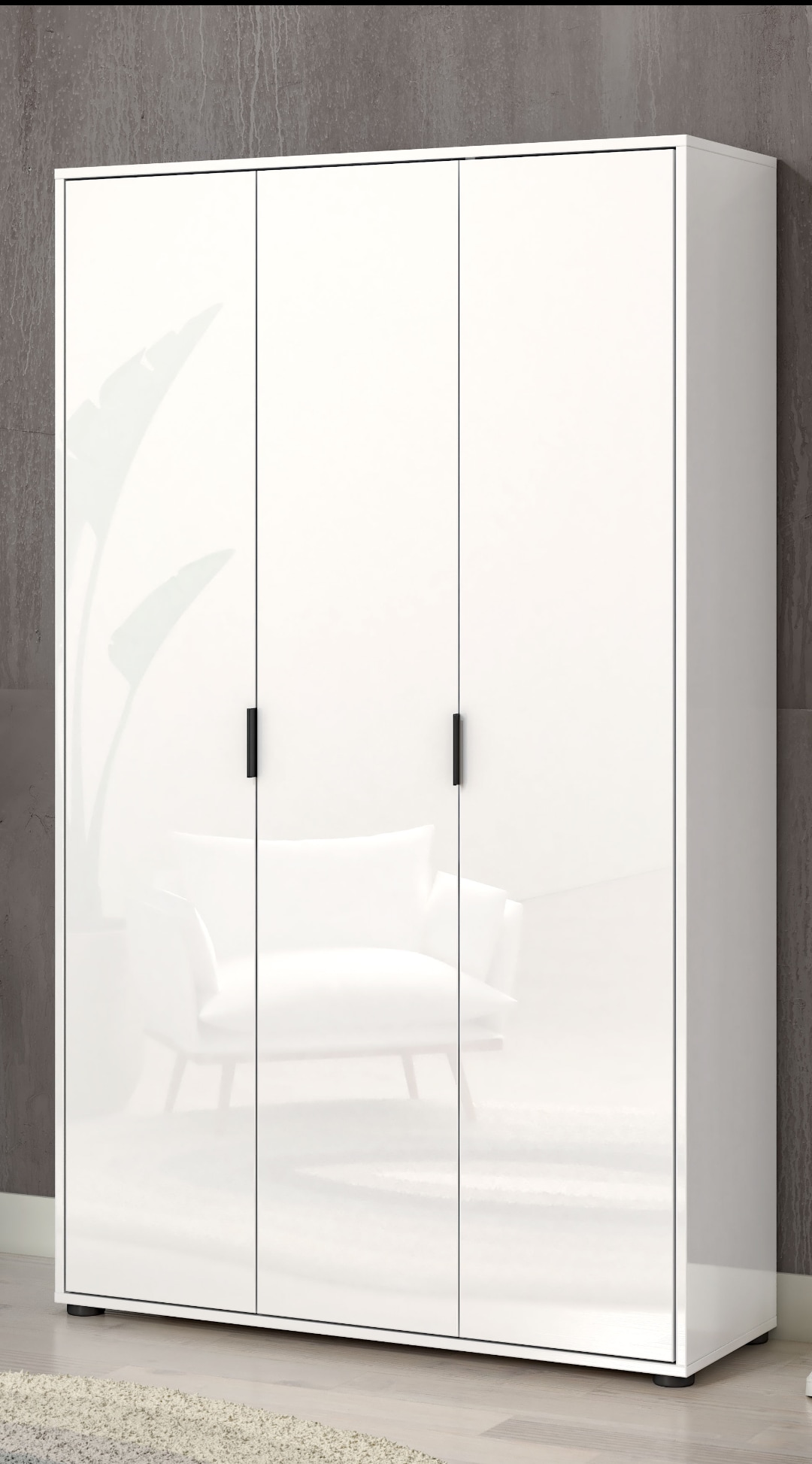 Home affaire Armoire multi-usages »JOLLY, Stauraumschrank , Breite 107 cm , Höhe 178 cm« 1 cuis tlg. 3 Türen,3 kleine ,1 grosser Einlegeboden- Schrank hochglanz lackiert