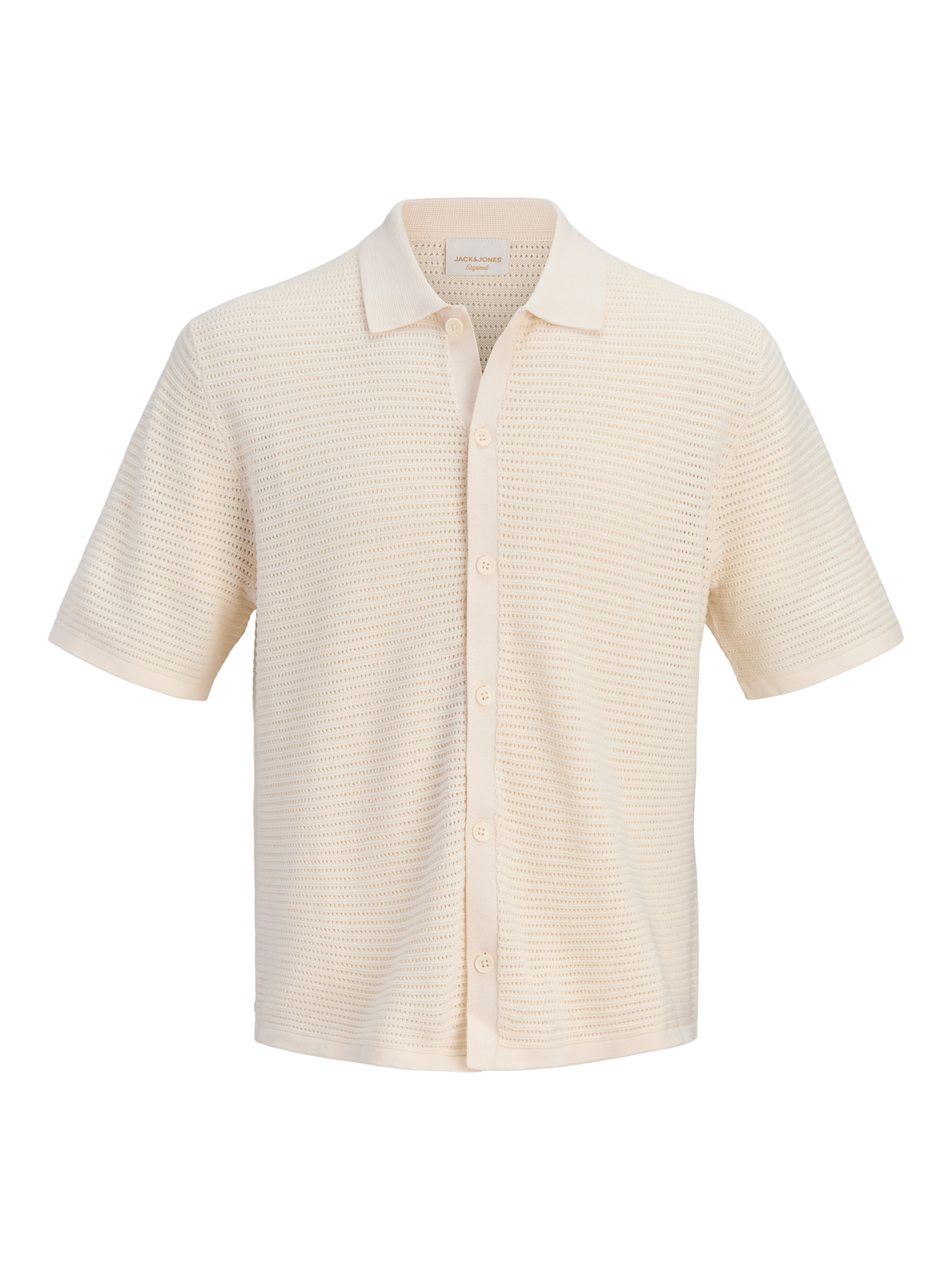 Jack & Jones Chemise à manches courtes »JORMAINE KNIT SS POLO CARDIGAN SN« tricoté, coton, coupe décontractée